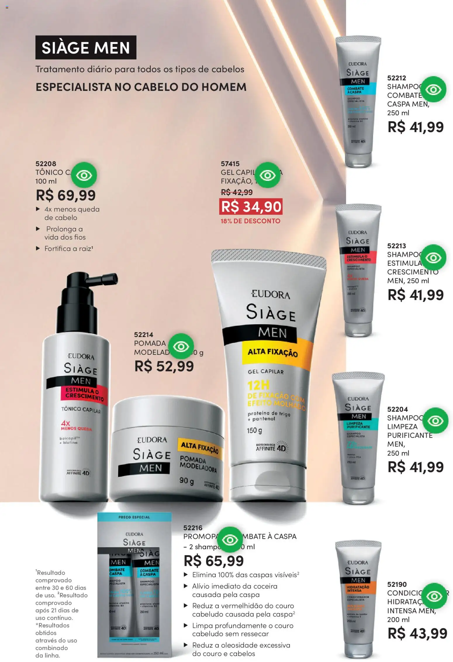 Eudora Folheto - válido de 01.04.2026 | Página: 86 | Produtos: Shampoo, Tônico, Pomada