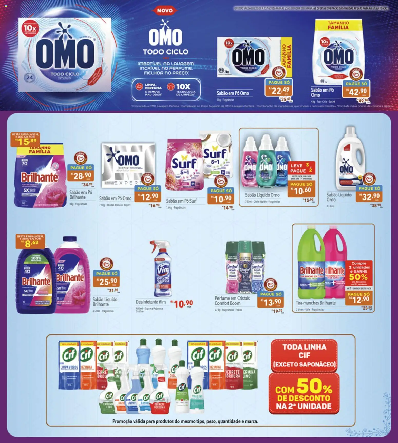 Supermercados Condor Folheto - válido de 25/09/2026 | Página: 23 | Produtos: Perfume, Sabão, Sabão em pó, Sabão em pó omo