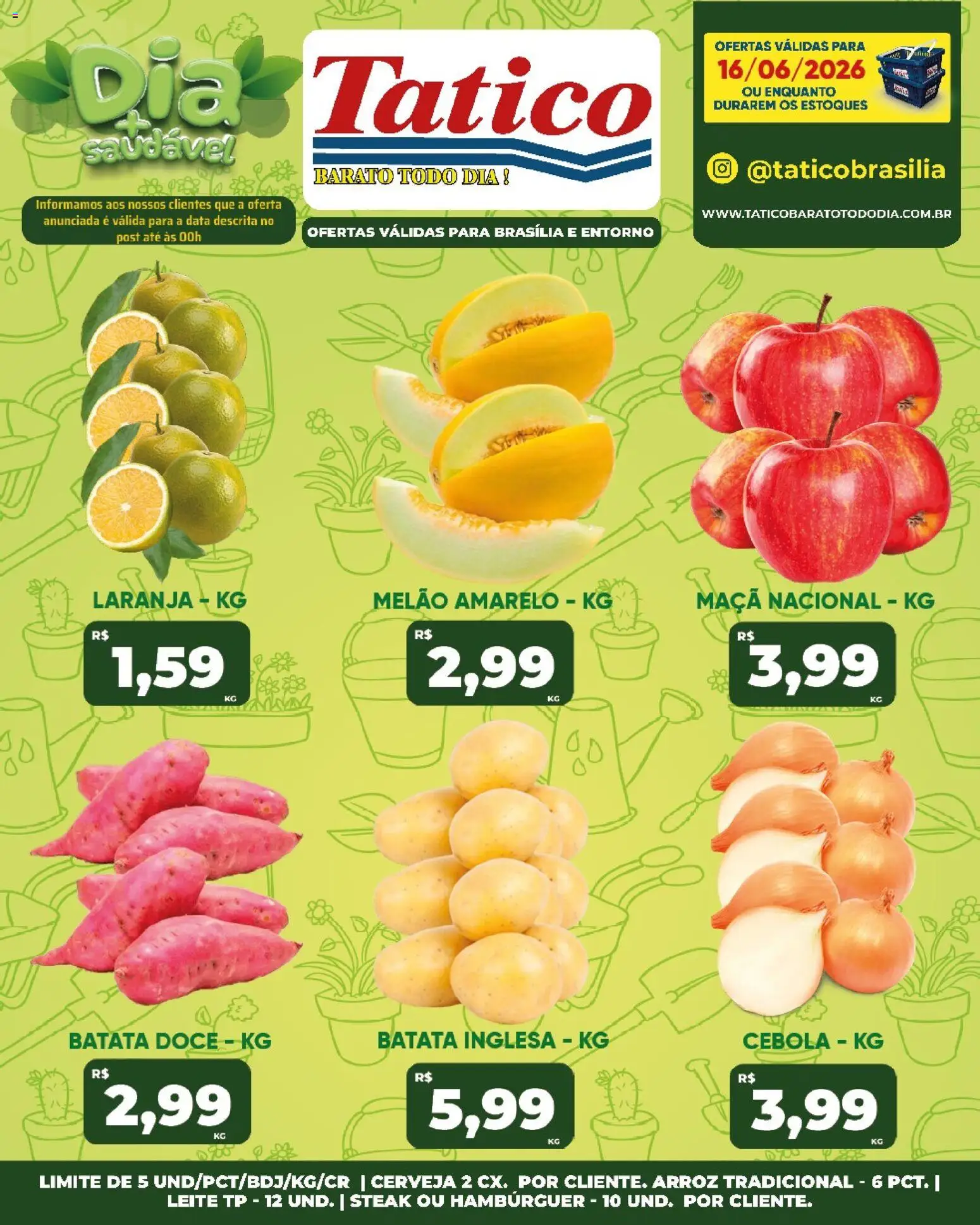 Tatico Folheto - válido de 16.06.2026 | Página: 19 | Produtos: Melão, Leite, Arroz, Batata