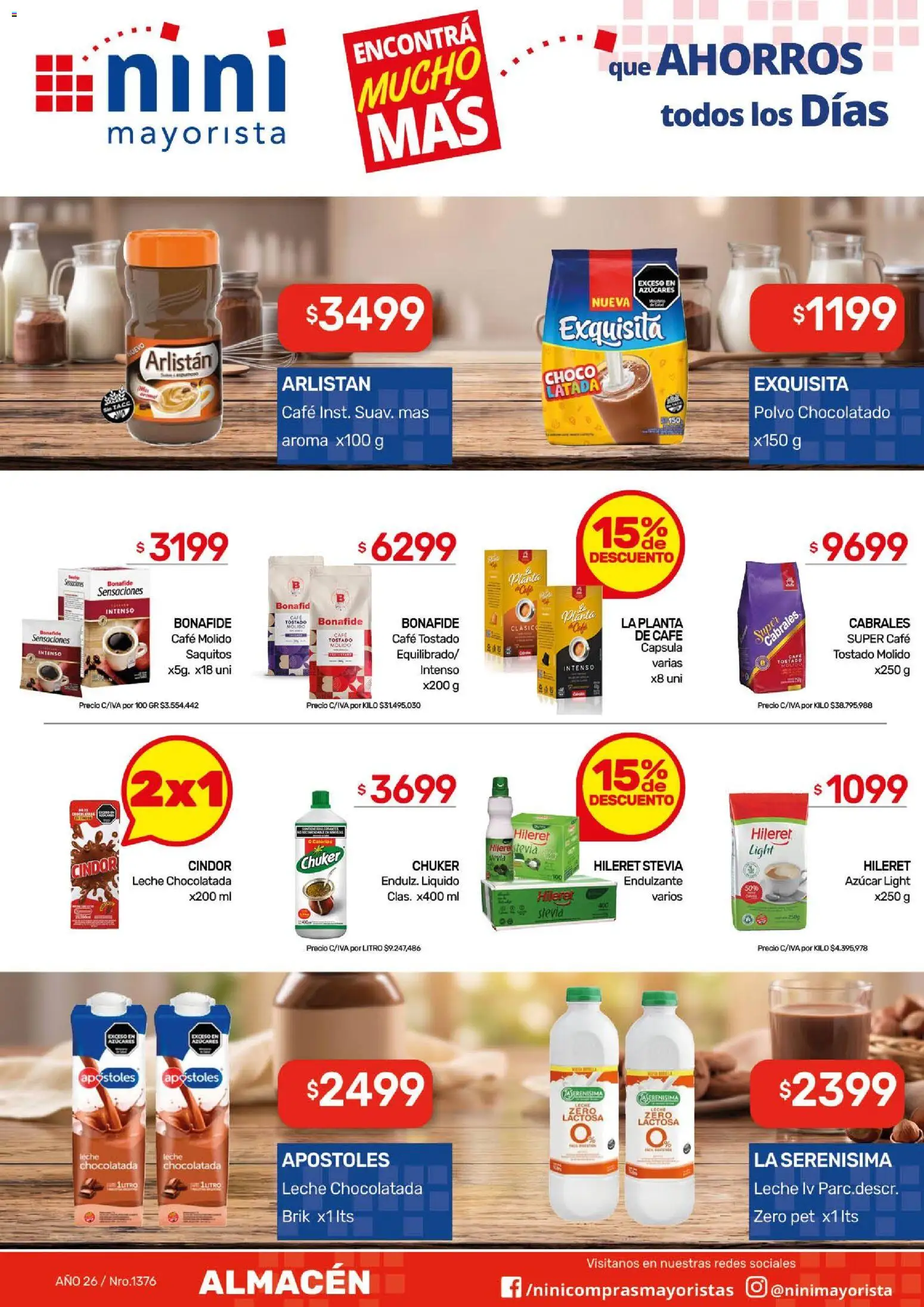 NINI Mayorista catálogo │ válido desde el 07/09/2026 | Página: 32 | Productos: Azucar, Café, Café molido, Planta