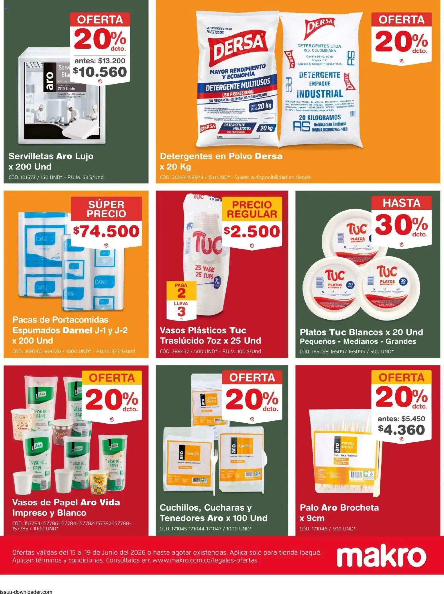Makro revista - valida desde el 15.06.2026 | Página: 10 | Productos: Vasos, Tenedor, Polvo, Cuchillo