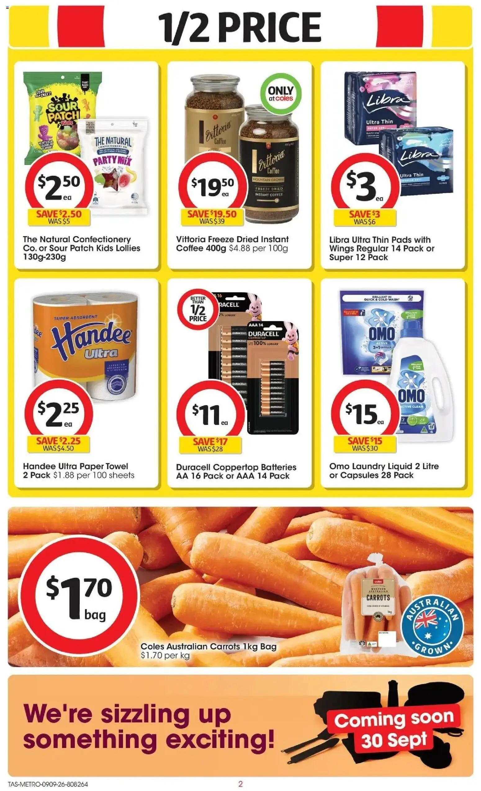 Coles catalogue - valid from 09/09/2026 | Page: 2 | Products: Detergent, Carrots, Capsules, Laundry