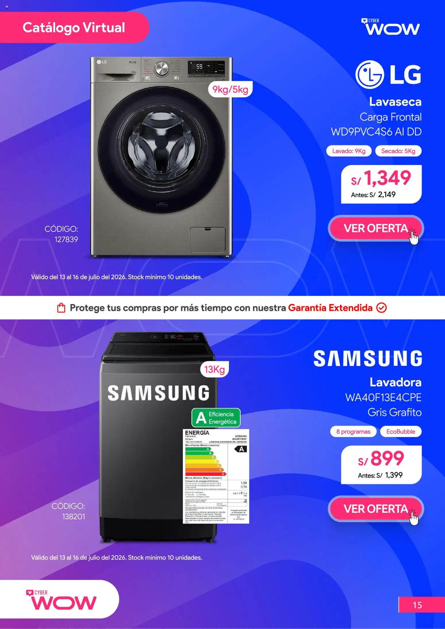 Catálogo Hiraoka válido desde 13/07/2026 | Página: 16 | Productos: Lavadora