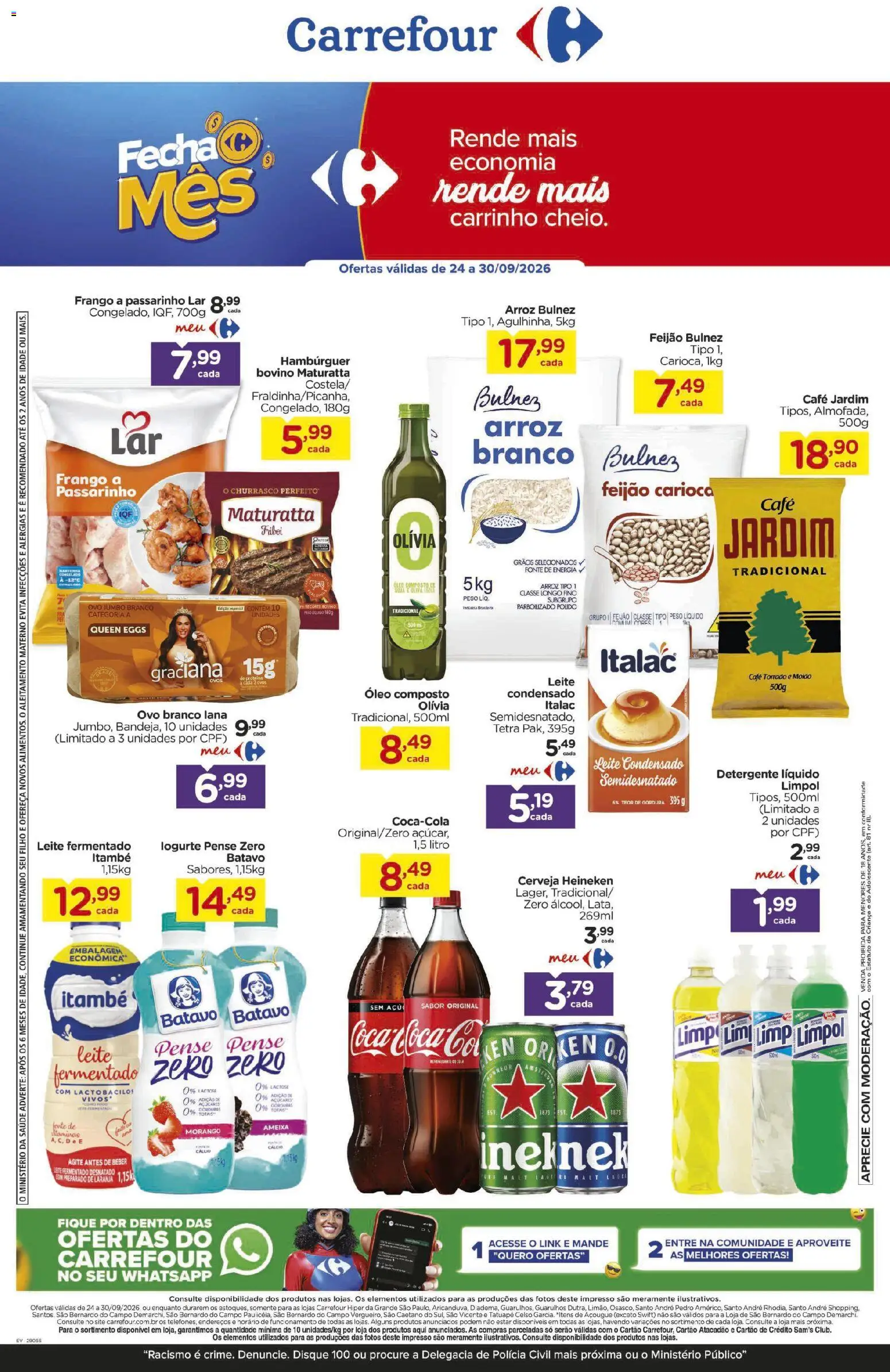 Carrefour Folheto - válido de 24/09/2026 | Página: 1 | Produtos: Feijão, Ovos, Café, Ameixa