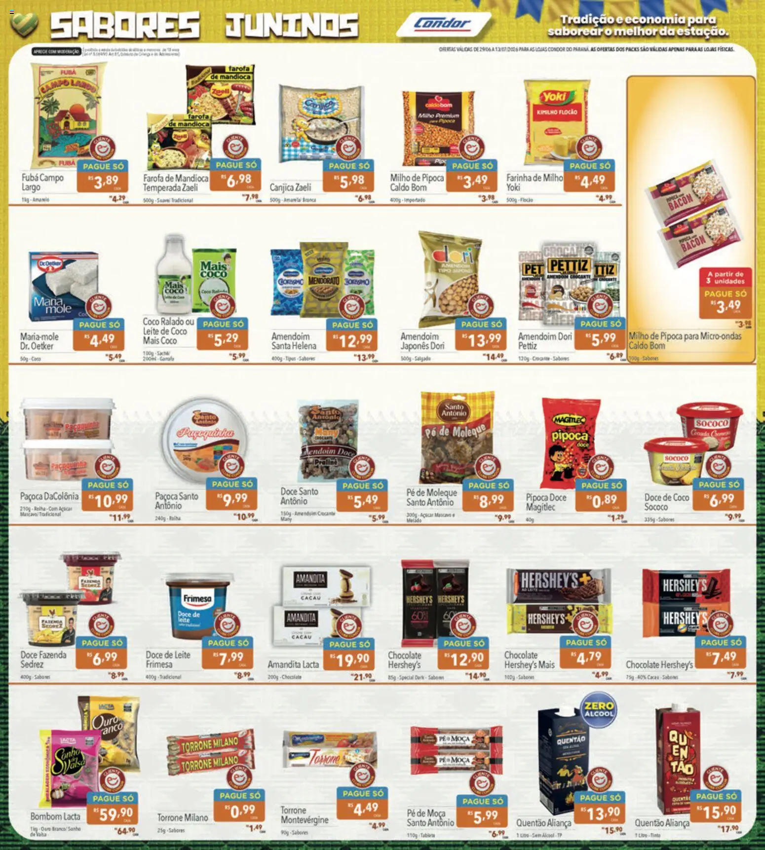 Supermercados Condor Folheto - válido de 29/06/2026 | Página: 6 | Produtos: Amendoim, Fubá, Microondas, Açúcar