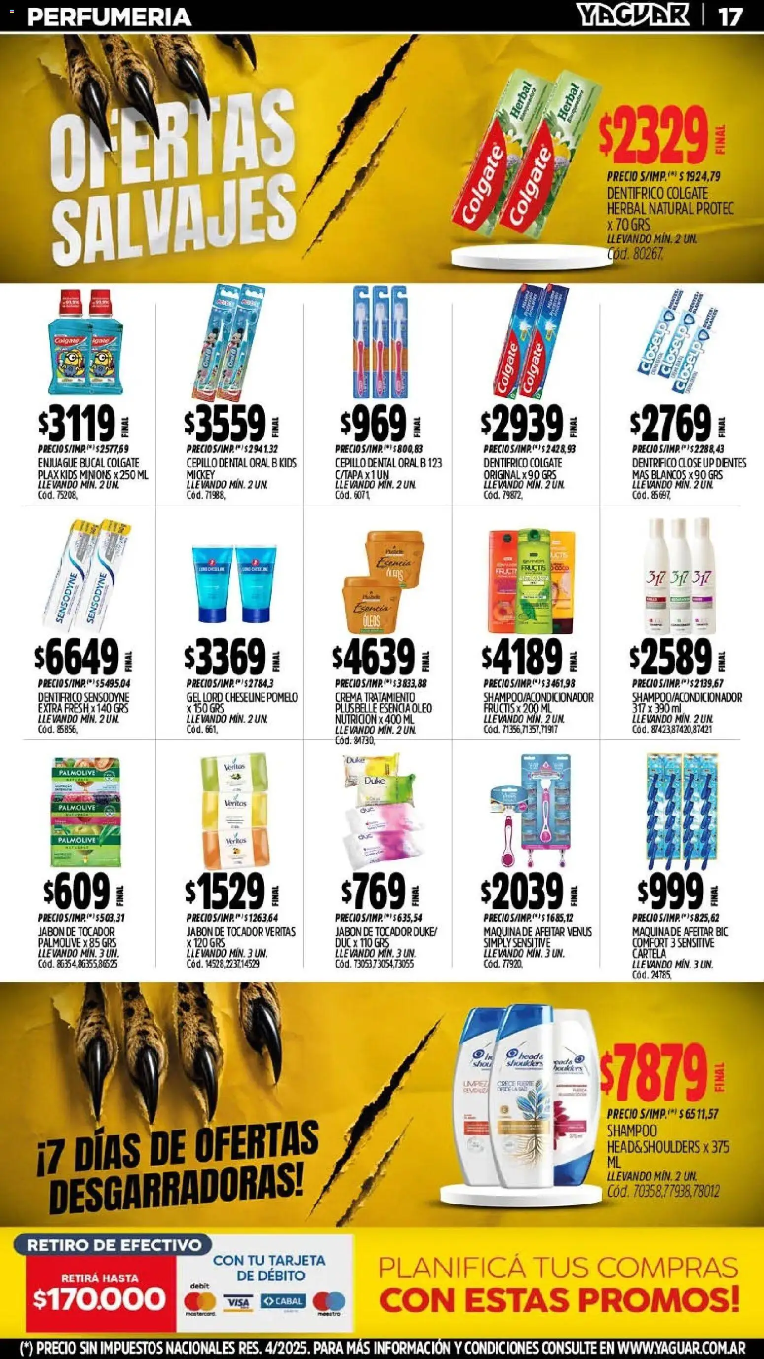 Yaguar - Oferta Semanal Mar del Plata │ válido desde el 10/08/2026 | Página: 18 | Productos: Maquina de afeitar, Cepillo, Shampoo, Crema