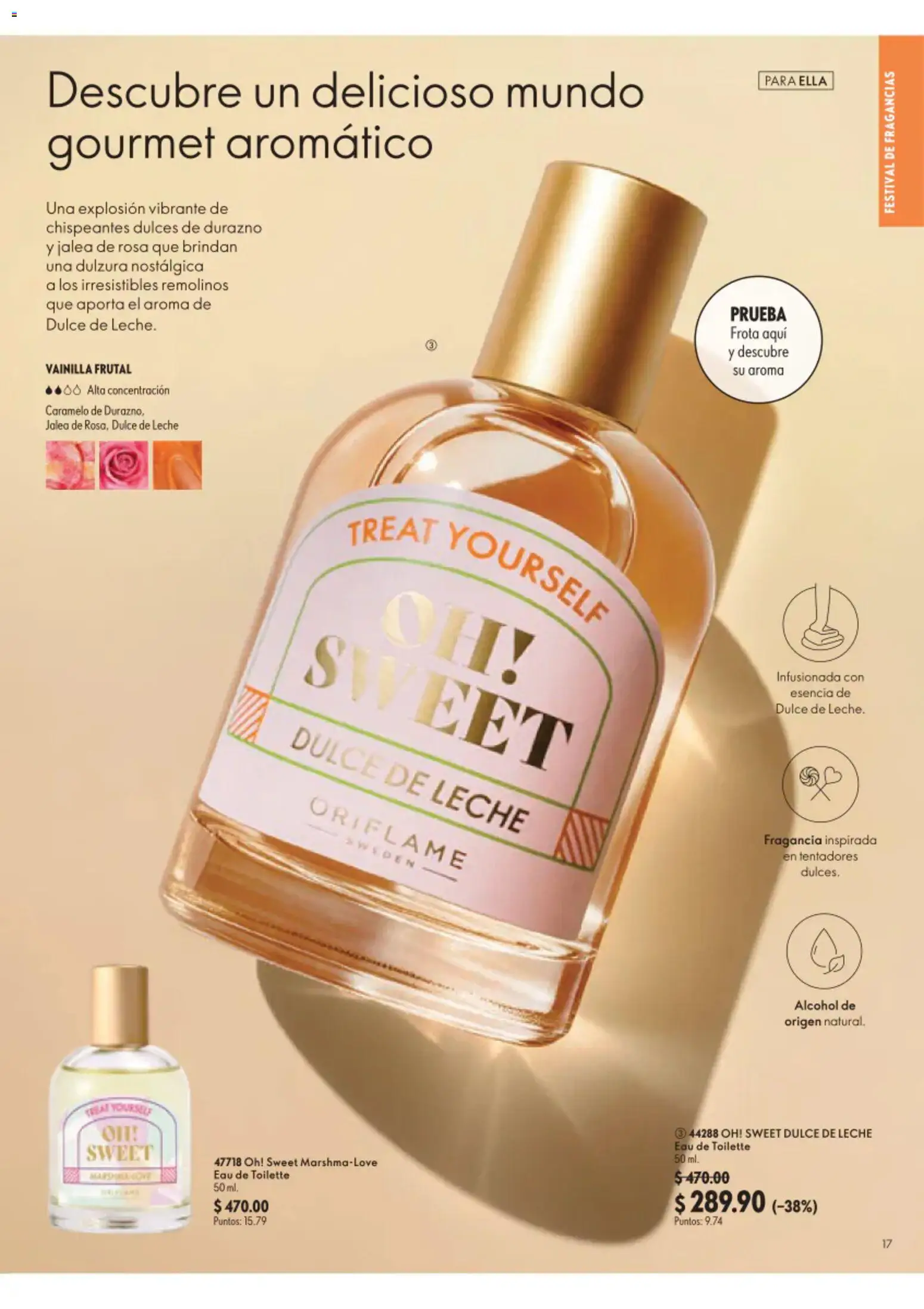 Nuevas ofertas de Oriflame válidas en toda la República Mexicana desde el 22/08/2026. ¡Encuentra las mejores ofertas en Oriflame campaña 12 2026! | Página: 17 | Productos: Durazno, Dulce de leche, Leche, Fragancia
