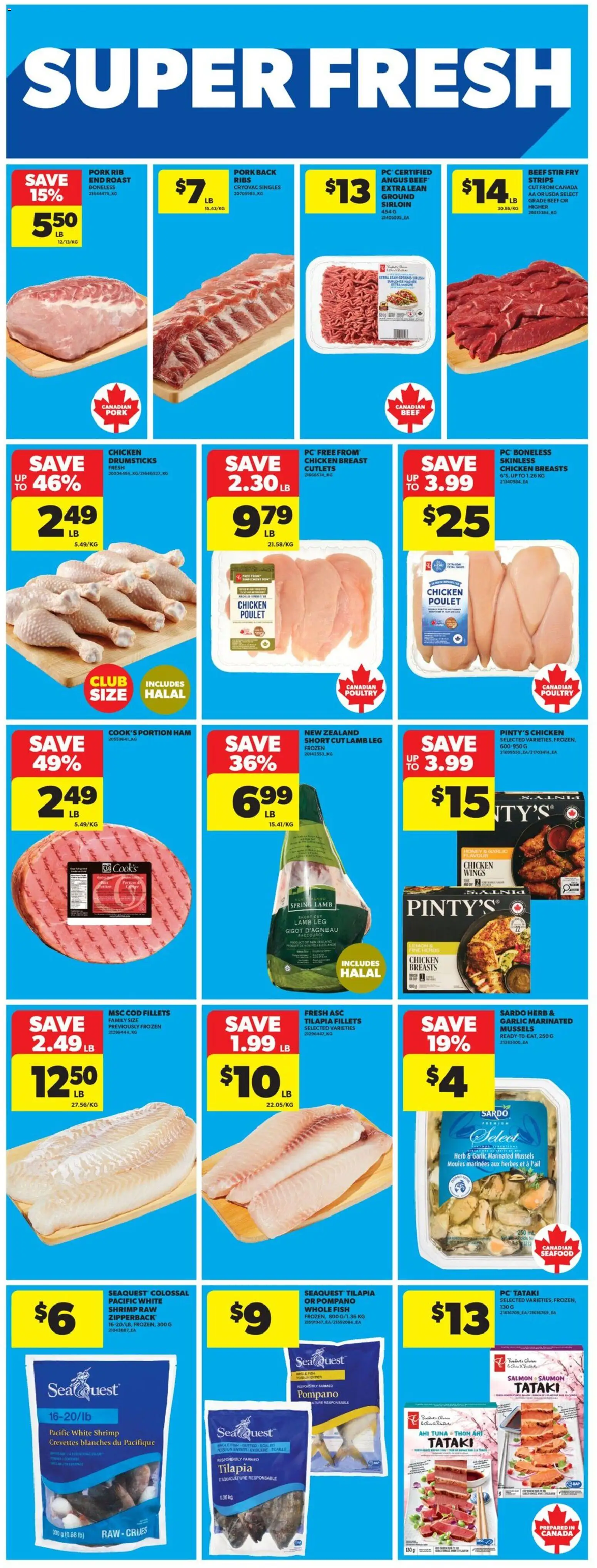 Real Canadian Superstore flyer valid from Sep 24, 2026 | Page: 13 | Products: Beef, Chicken breasts, Ham, Chicken