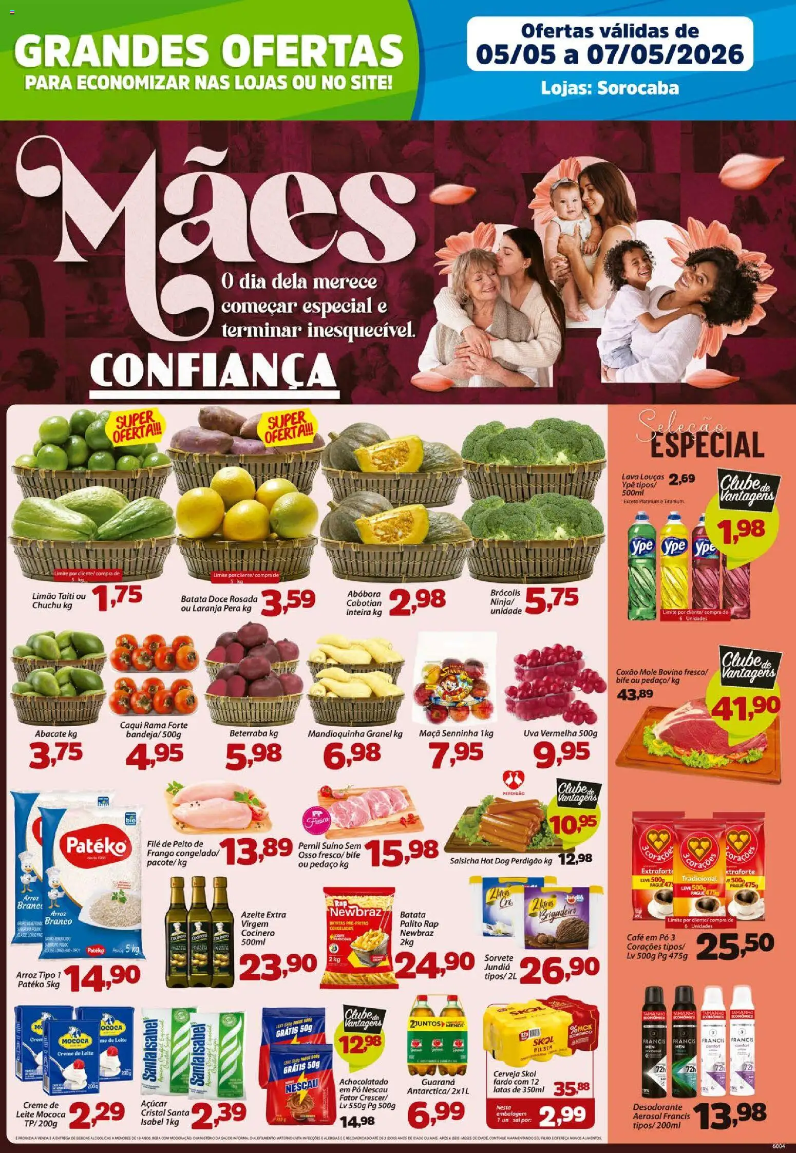 Confiança Folheto - válido de 05.05.2026 | Página: 1 | Produtos: Beterraba, Leite, Frango, Azeite