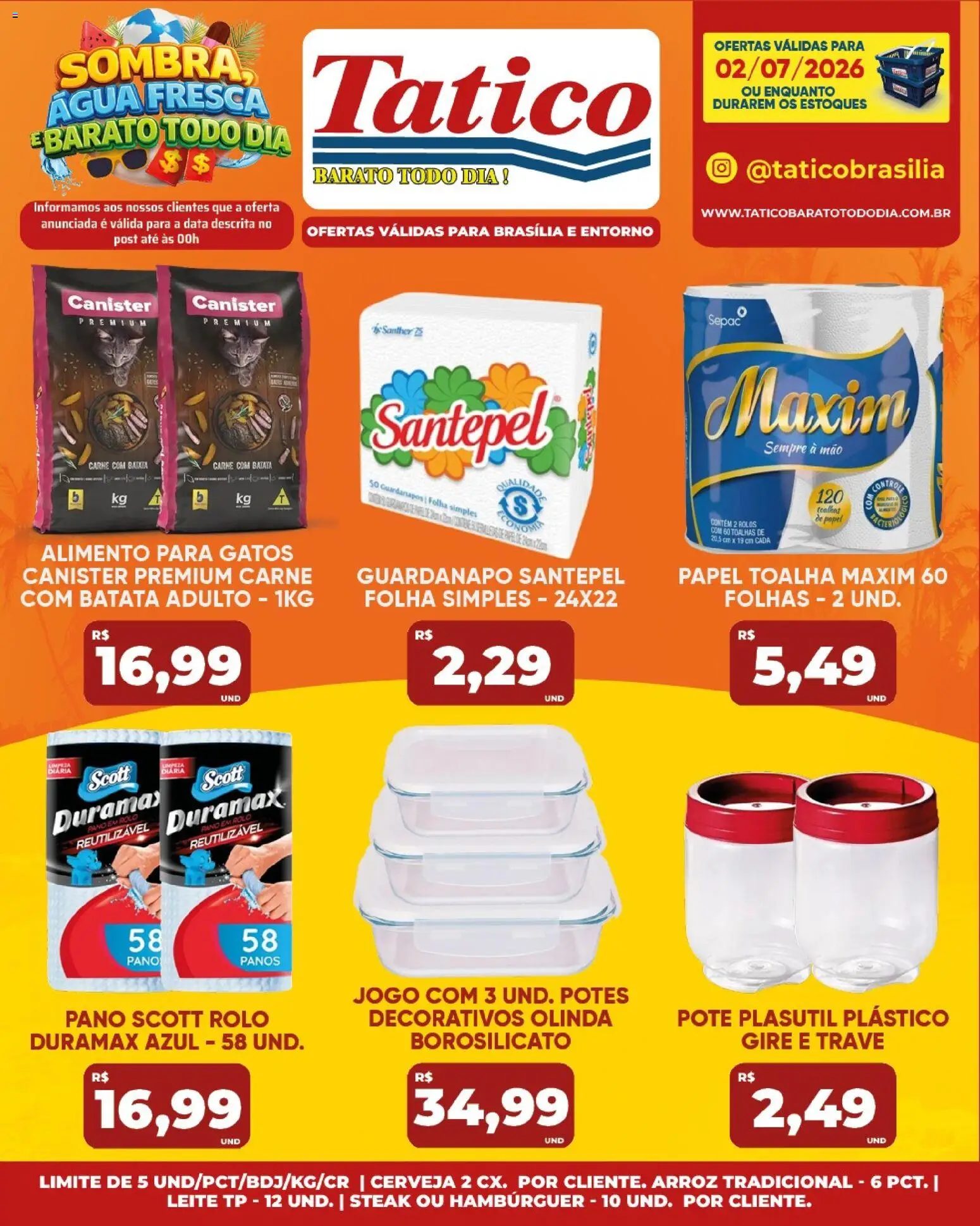 Tatico Folheto - válido de 02/07/2026 | Página: 18 | Produtos: Rolo, Cerveja, Carne, Guardanapo
