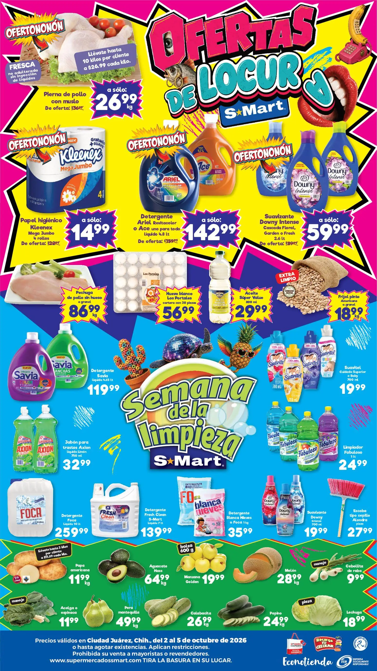 Nuevas ofertas de S-Mart válidas en toda la República Mexicana desde el 02/10/2026. ¡Encuentra las mejores ofertas en S-Mart folleto Ofertas de feria Juárez! | Página: 2