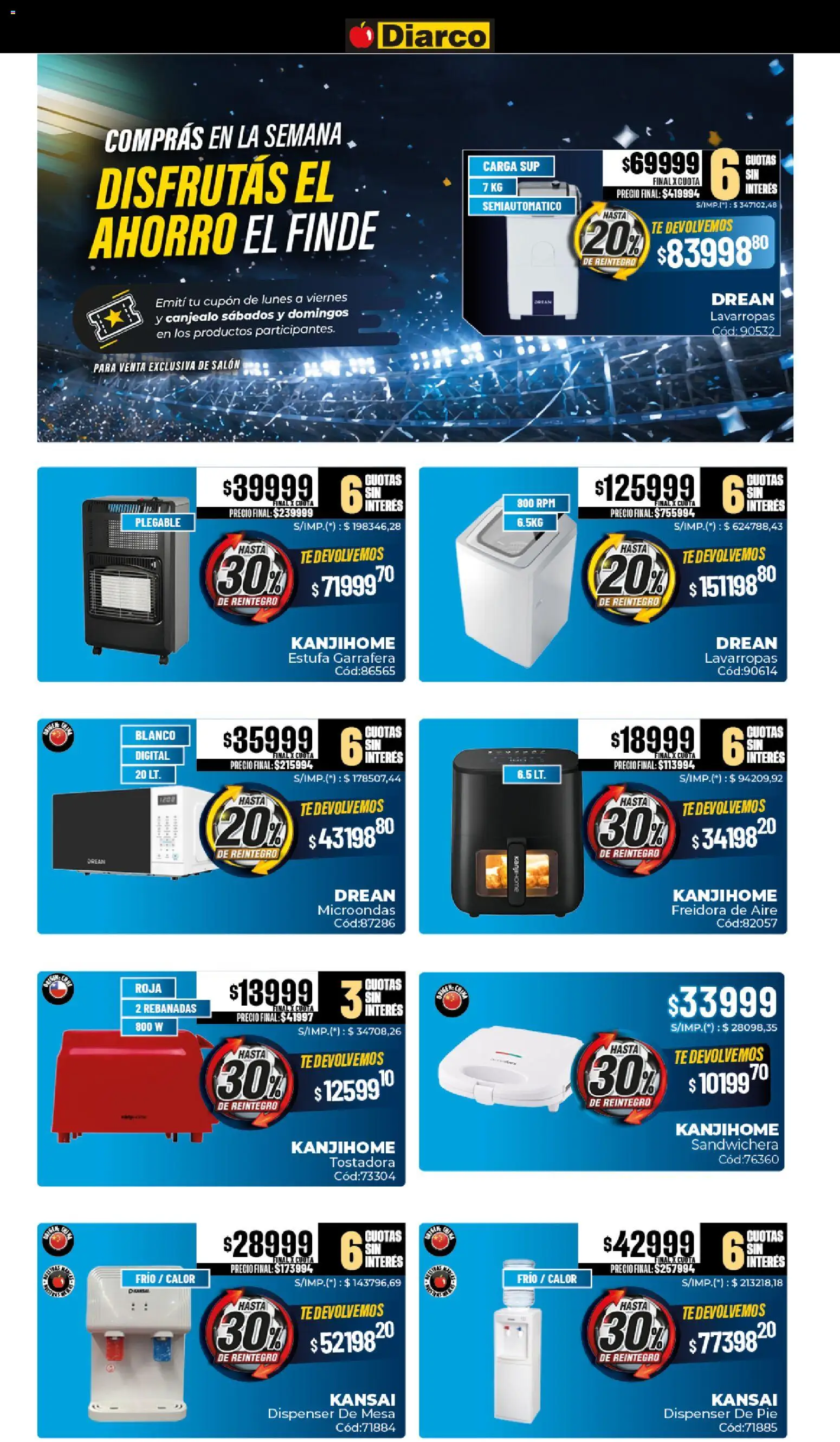 Diarco ofertas │ válido desde el 08.06.2026 | Página: 18 | Productos: Sandwichera, Tostadora, Mesa, Microondas