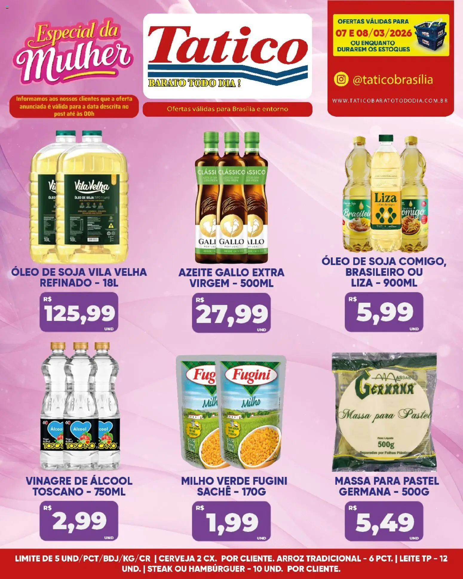 Tatico Folheto - válido de 09.03.2026 | Página: 17 | Produtos: Milho verde, Vinagre, Massa, Soja