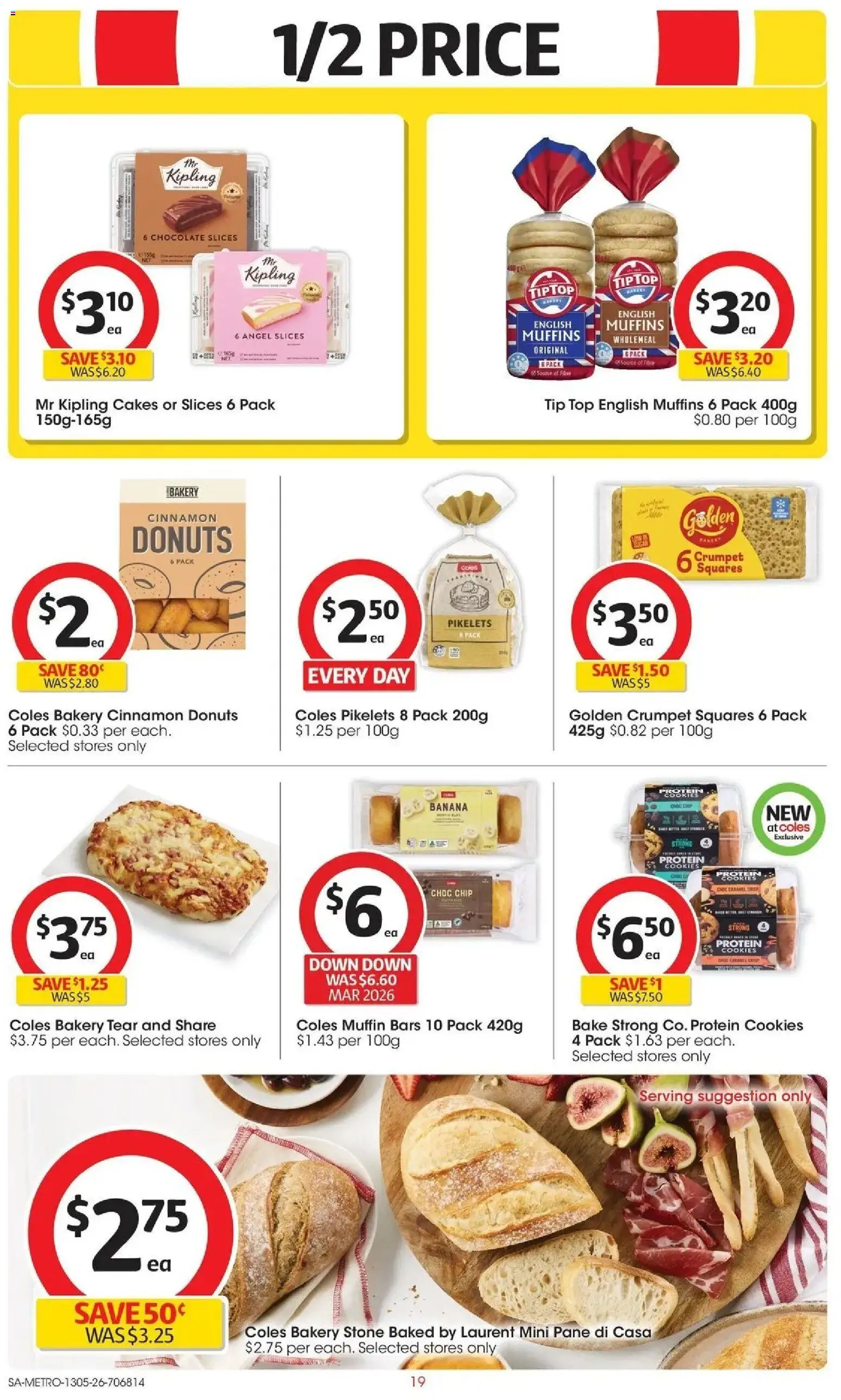 Coles catalogue - valid from 13.05.2026 | Page: 19 | Products: Donuts, Chocolate, Muffins, Bakery