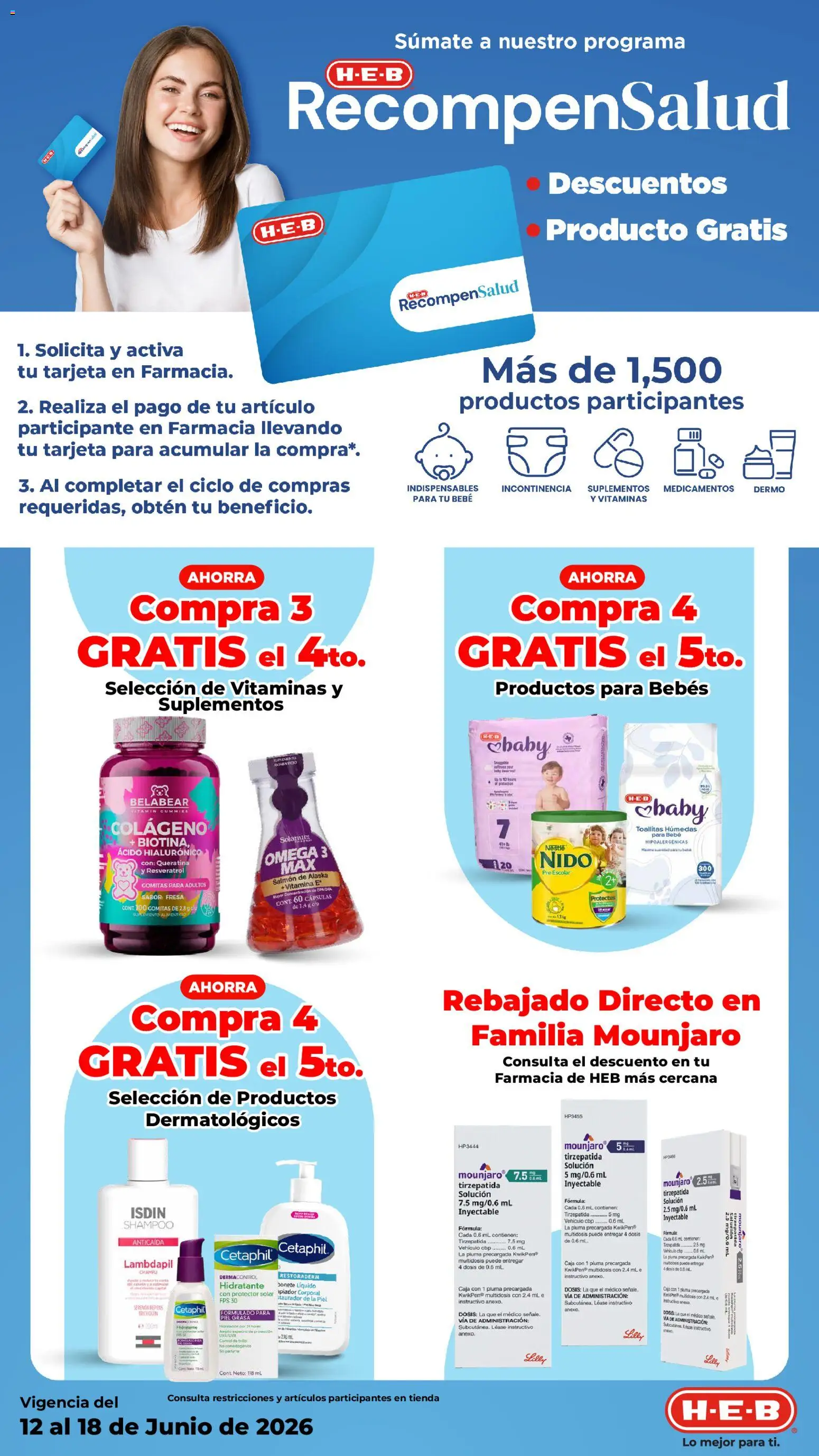 Nuevas ofertas de H-E-B válidas en toda la República Mexicana desde el 12.06.2026. ¡Encuentra las mejores ofertas en H-E-B folleto! | Página: 9 | Productos: Fresa, Toallitas húmedas, Vitaminas, Caja