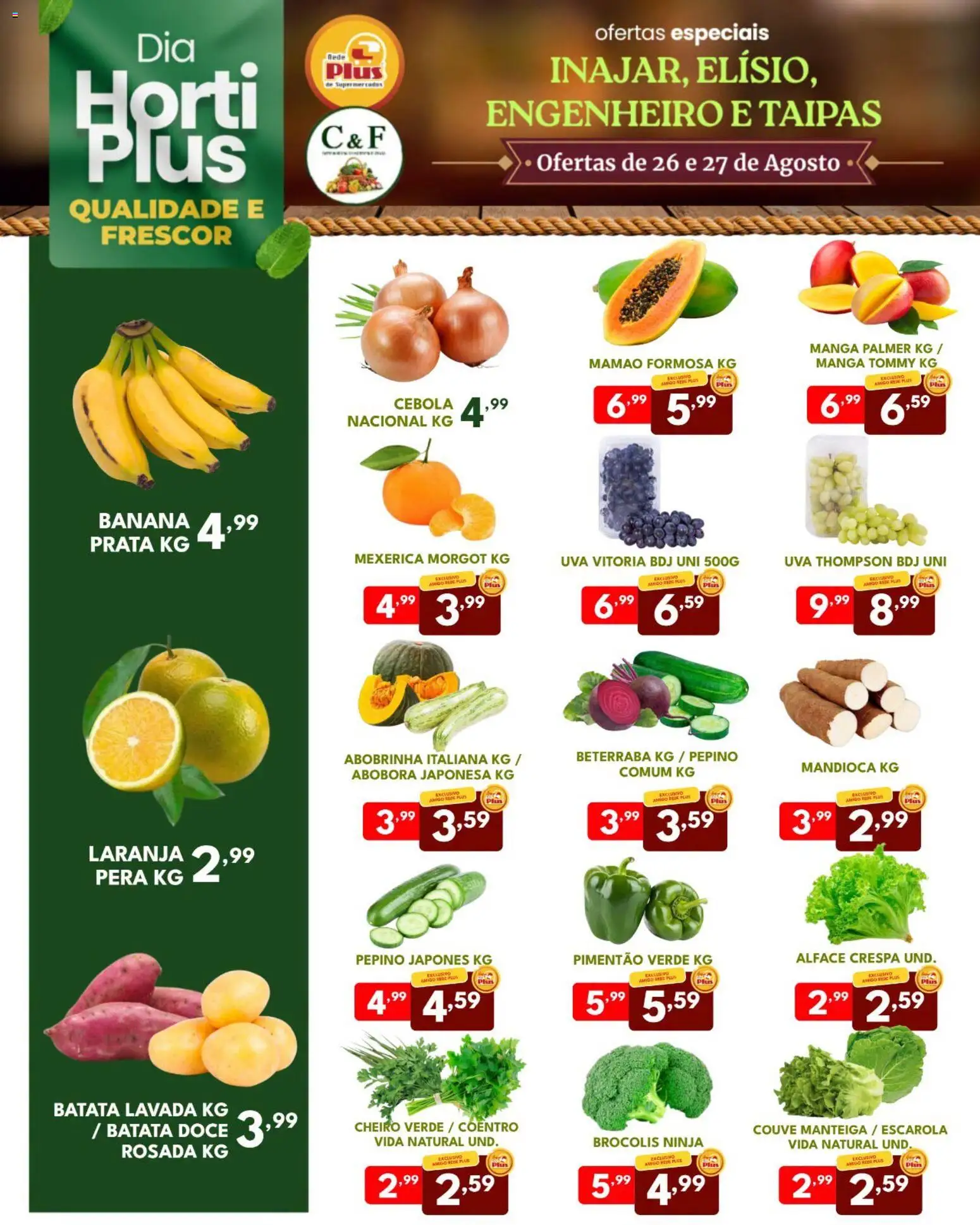 Rede Plus Supermercados Folheto - válido de 26/08/2026 | Página: 2 | Produtos: Pera, Beterraba, Manga, Doce