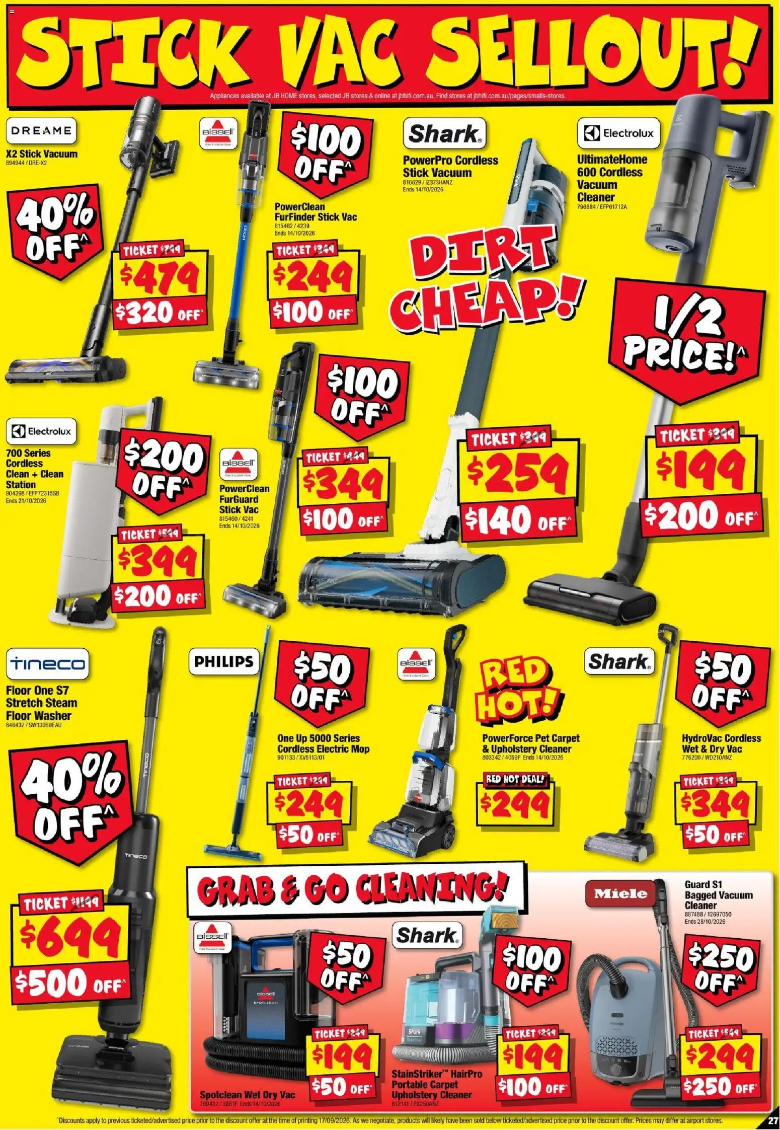 JB Hi-Fi catalogue - valid from 24/09/2026 | Page: 27 | Products: Cleaner, Portable, Vacuum cleaner, Washer