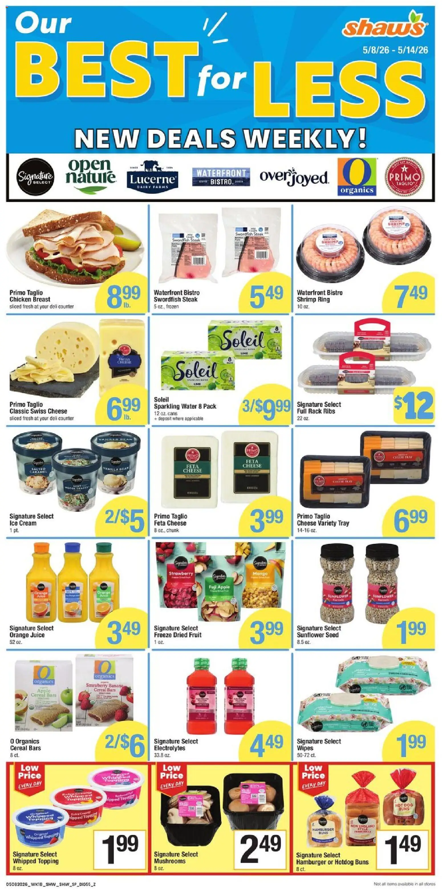 Shaw's Weekly Ad - VT - valid from 08.05.2026 | Page: 9 | Products: Mushrooms, Ice cream, Water, Mango