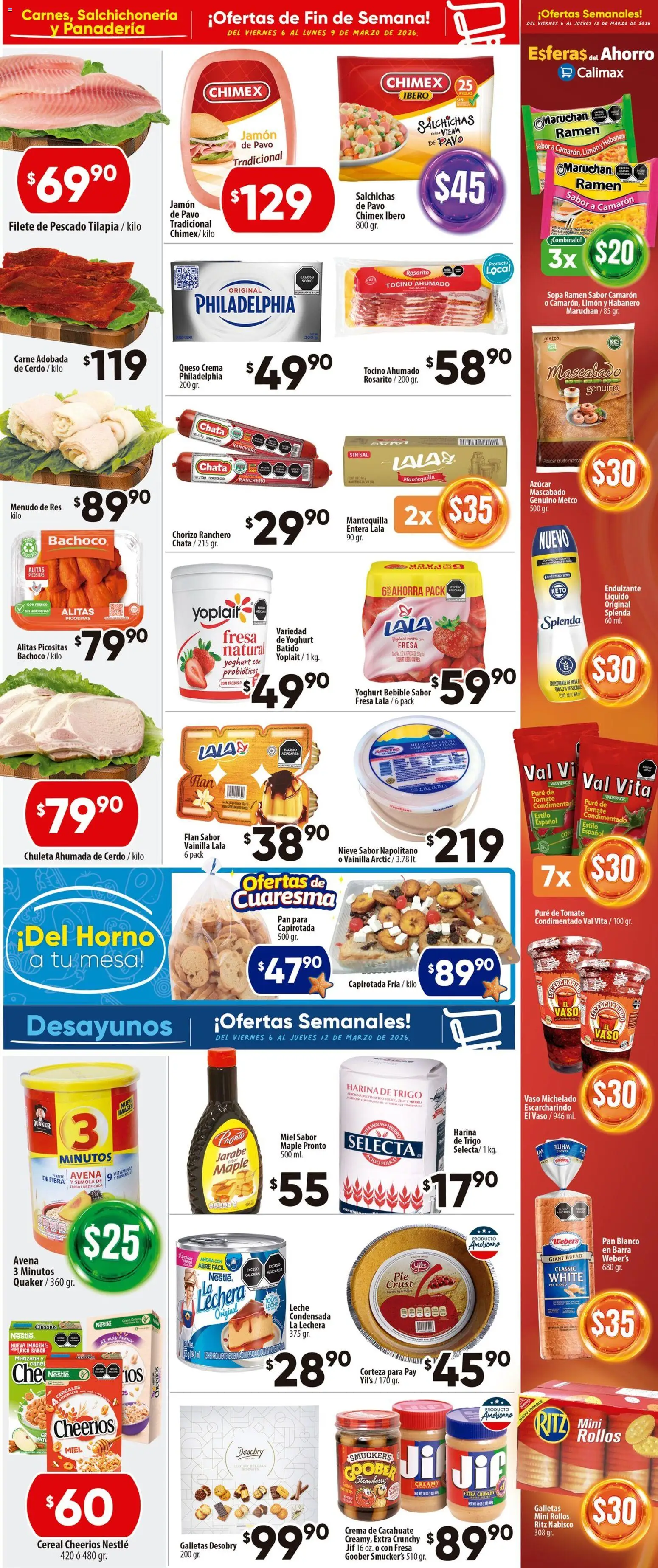 Nuevas ofertas de Calimax válidas en toda la República Mexicana desde el 06.03.2026. ¡Encuentra las mejores ofertas en Calimax folleto Tijuana! | Página: 2 | Productos: Fuente, Res, Cereales, Panadería