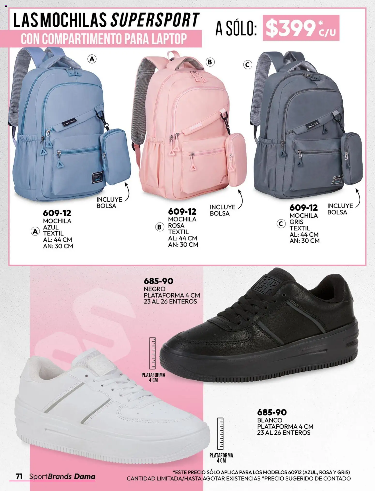 Nuevas ofertas de Cklass válidas en toda la República Mexicana desde el 08/07/2026. ¡Encuentra las mejores ofertas en Cklass catálogo Sportbrands caballero! | Página: 189 | Productos: Bolsa, Mochila