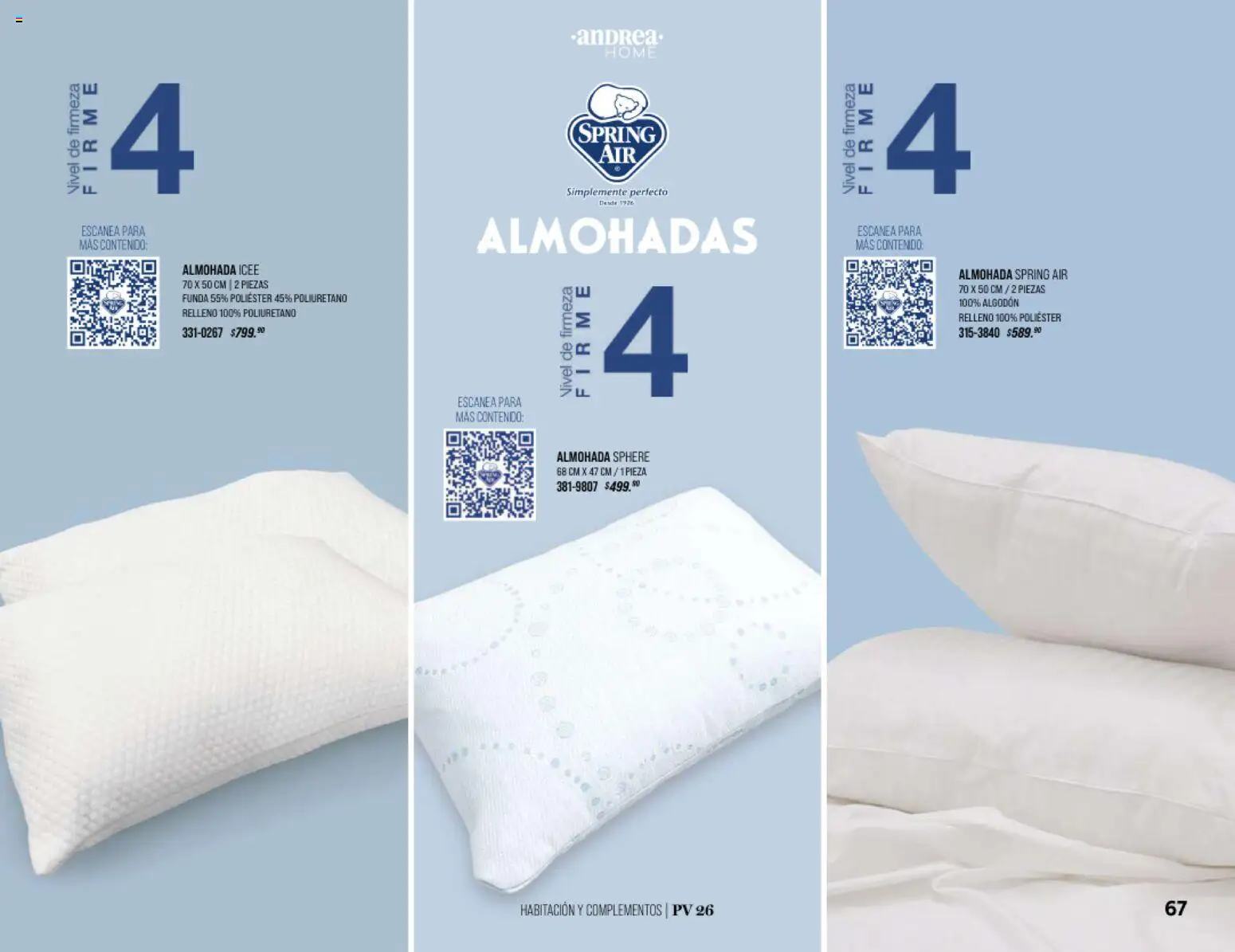 Nuevas ofertas de Andrea válidas en toda la República Mexicana desde el 25/01/2026. ¡Encuentra las mejores ofertas en Andrea catálogo Home! | Página: 67 | Productos: Funda, Algodón, Almohada