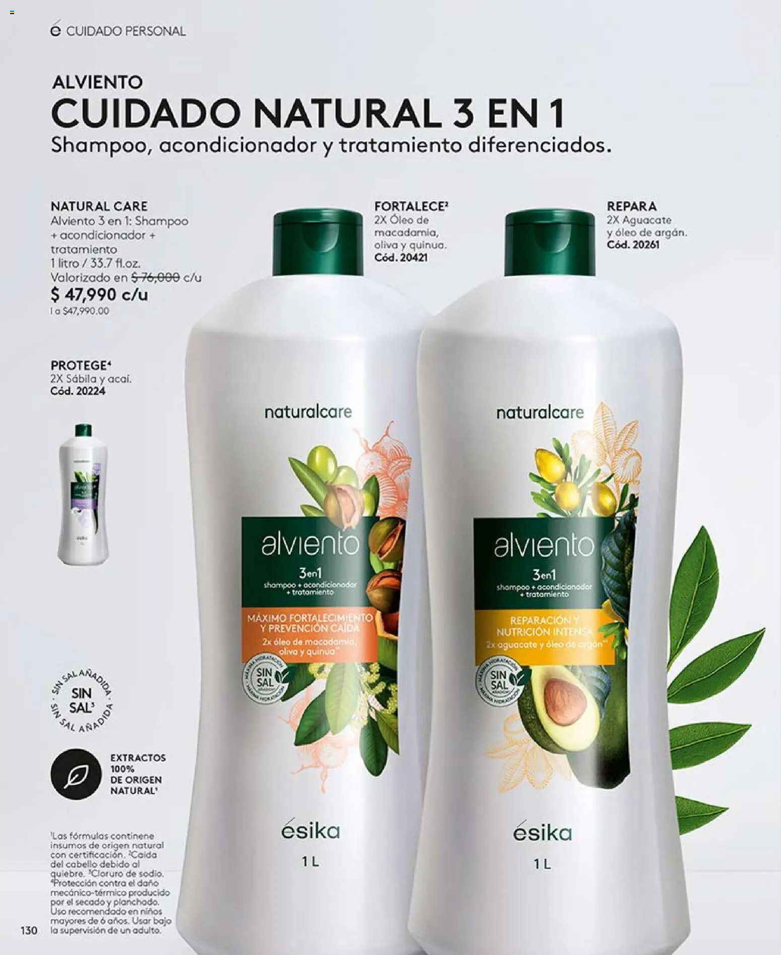 Ésika revista - valida desde el 17/07/2026 | Página: 130 | Productos: Aguacate, Shampoo, Acondicionador, Oliva