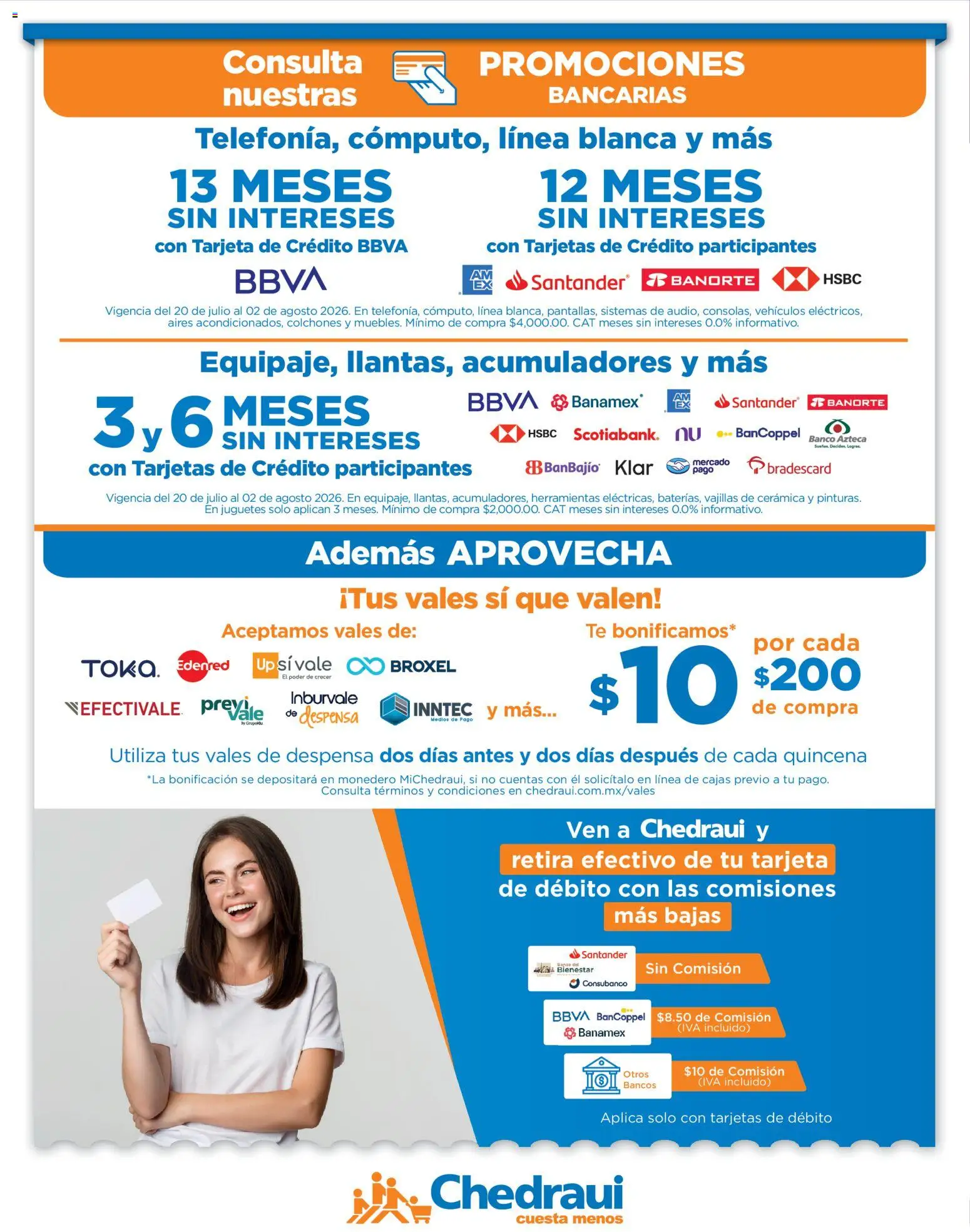 Nuevas ofertas de Chedraui válidas en toda la República Mexicana desde el 20/07/2026. ¡Encuentra las mejores ofertas en Chedraui folleto Por Ti ofertones! | Página: 15 | Productos: Monedero, Banco, Despensa, Té