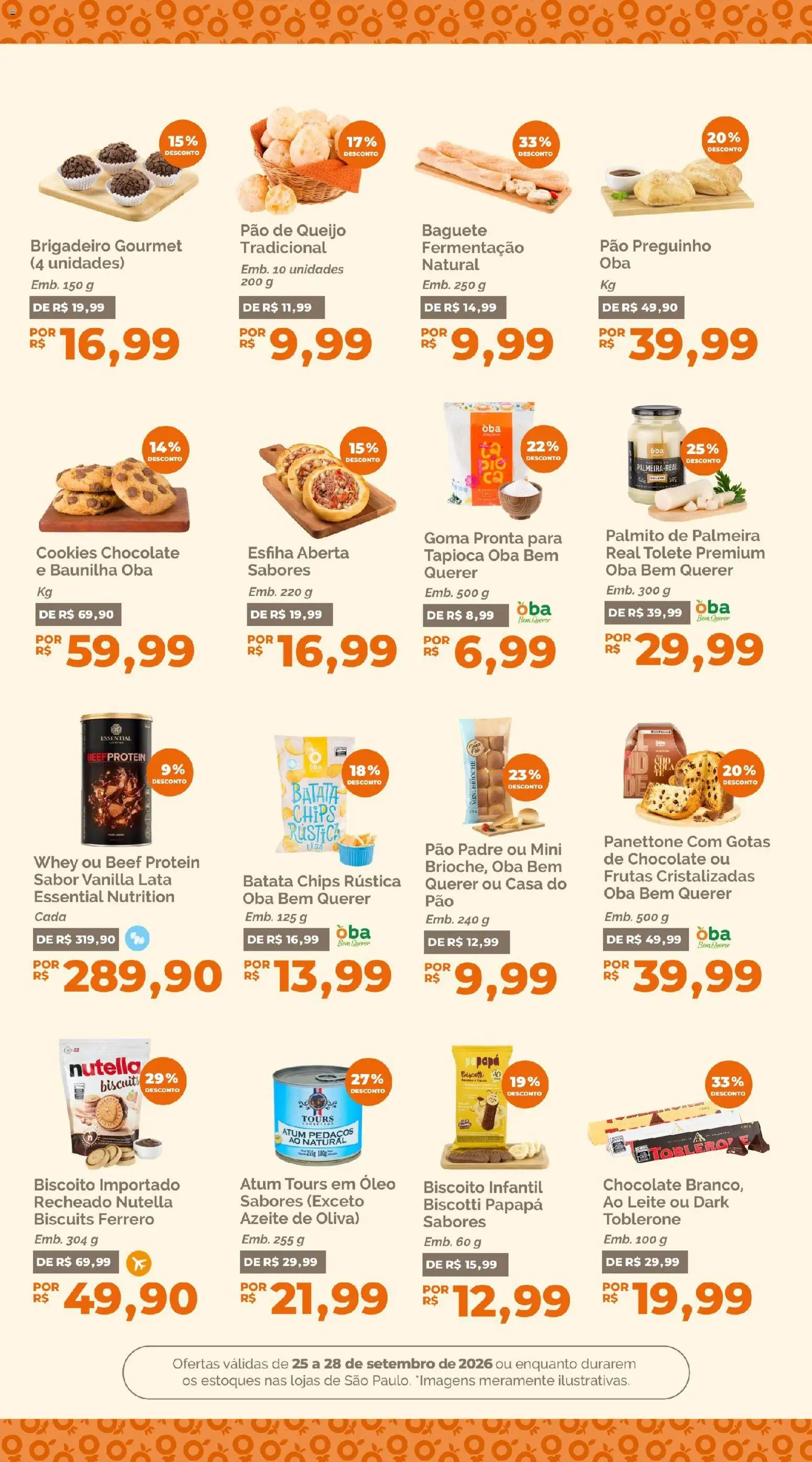 Oba Hortifruti Folheto - válido de 25/09/2026 | Página: 8 | Produtos: Brioche, Queijo, Azeite, Frutas cristalizadas