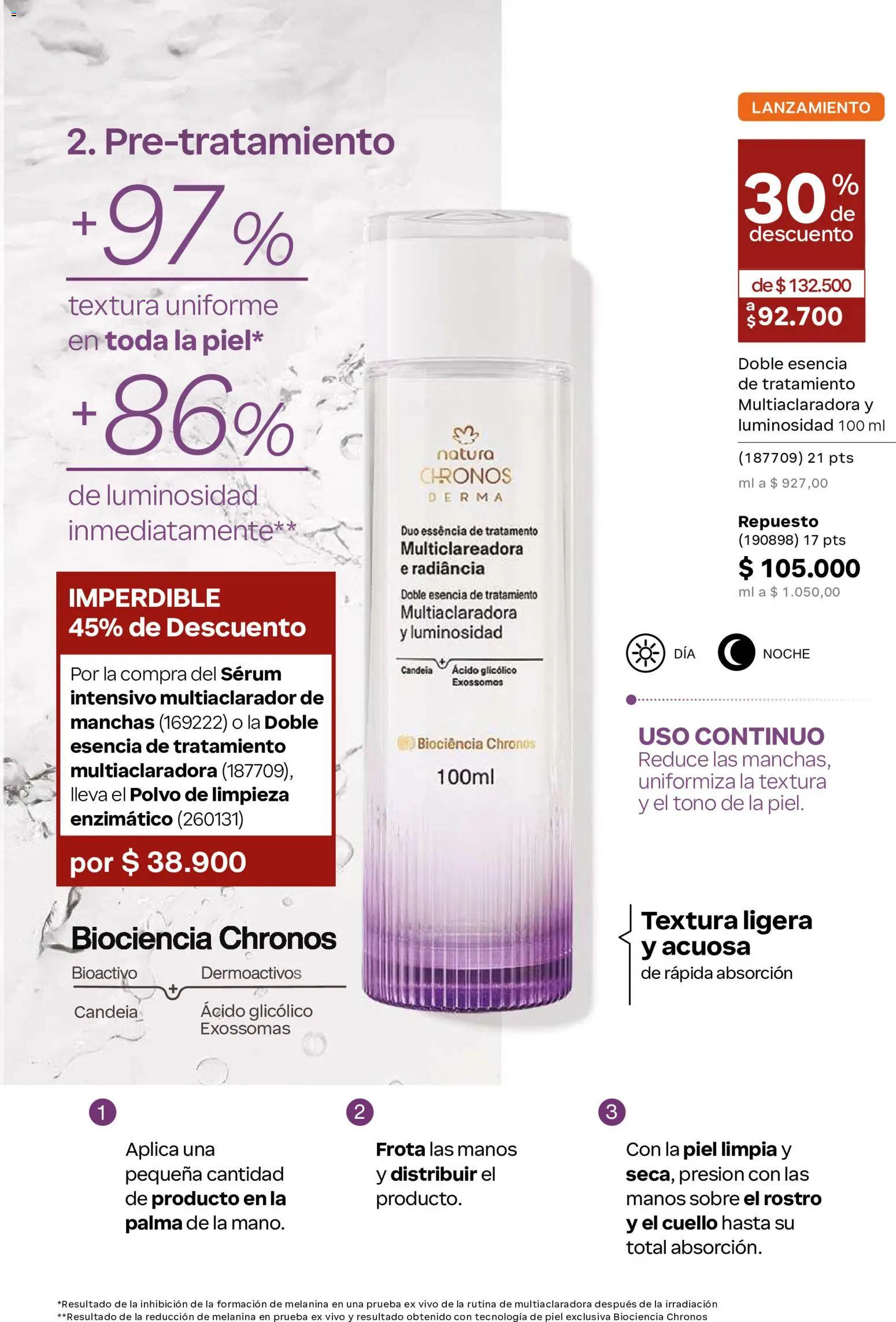 Natura revista - valida desde el 01/07/2026 | Página: 102 | Productos: Serum, Sobre, Polvo, Cuello