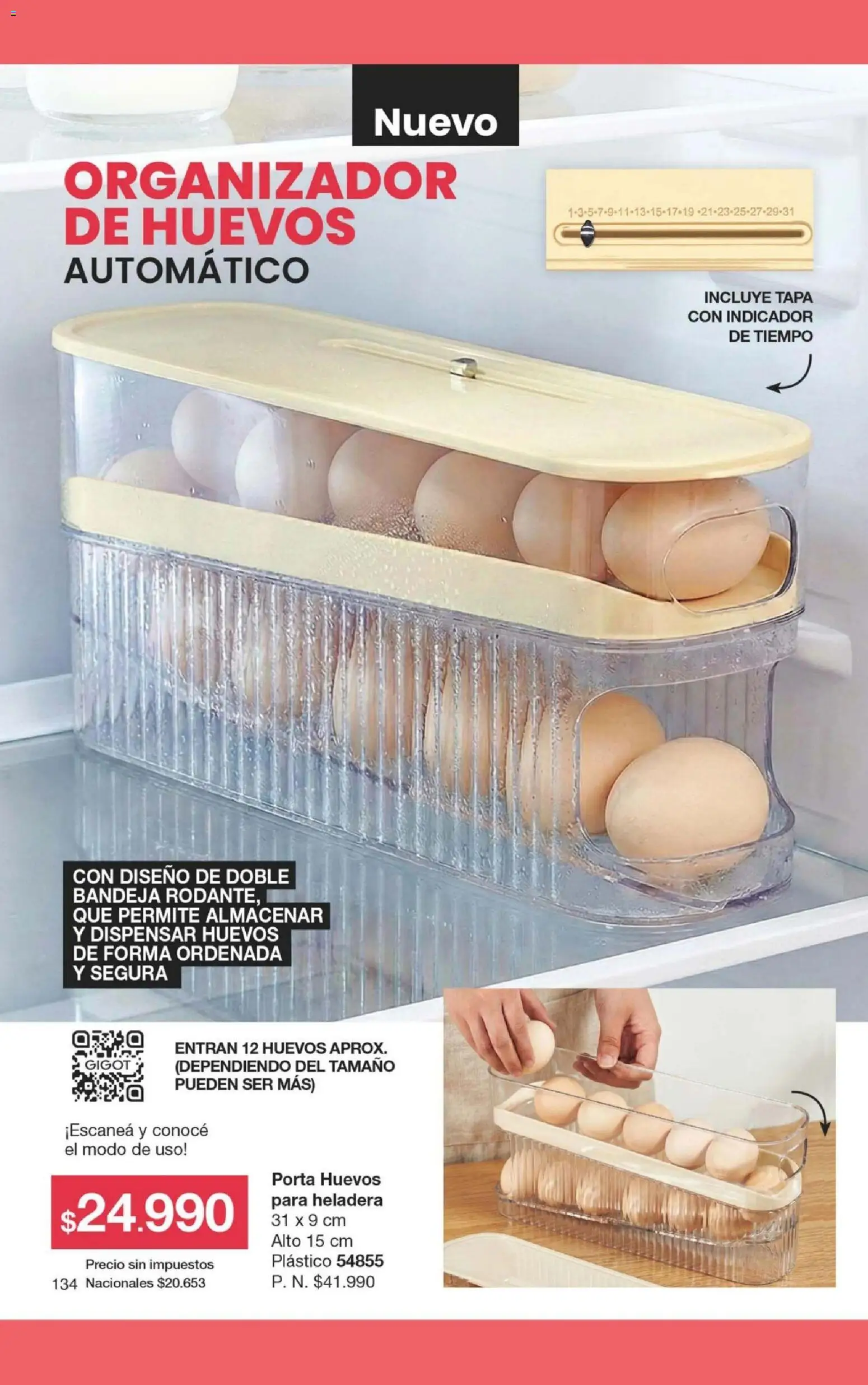Gigot catálogo 11 │ válido desde el 01/07/2026 | Página: 140 | Productos: Organizador, Bandeja, Heladera, Huevos