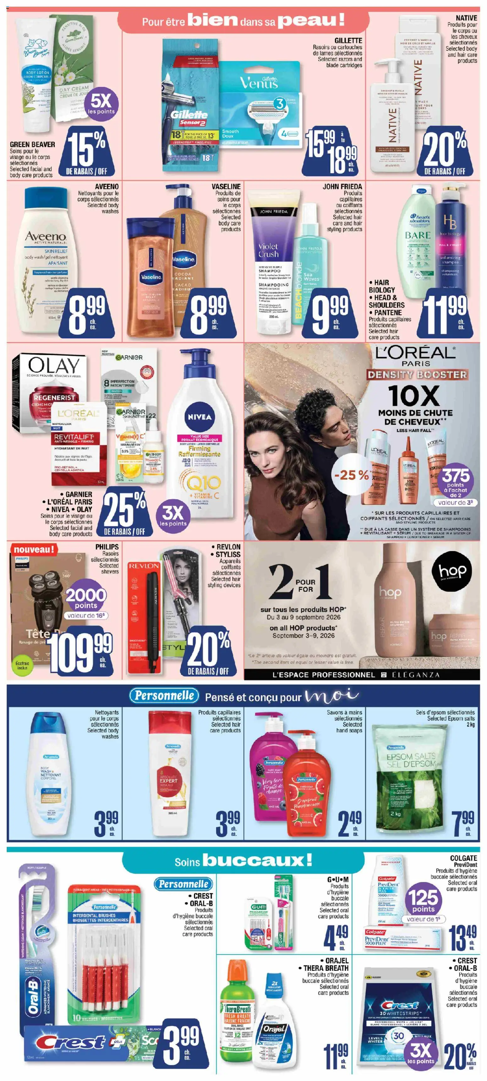 Jean Coutu flyer valid from Sep 3, 2026 | Page: 5 | Products: Coconut, LED light, Fragrance, Salt