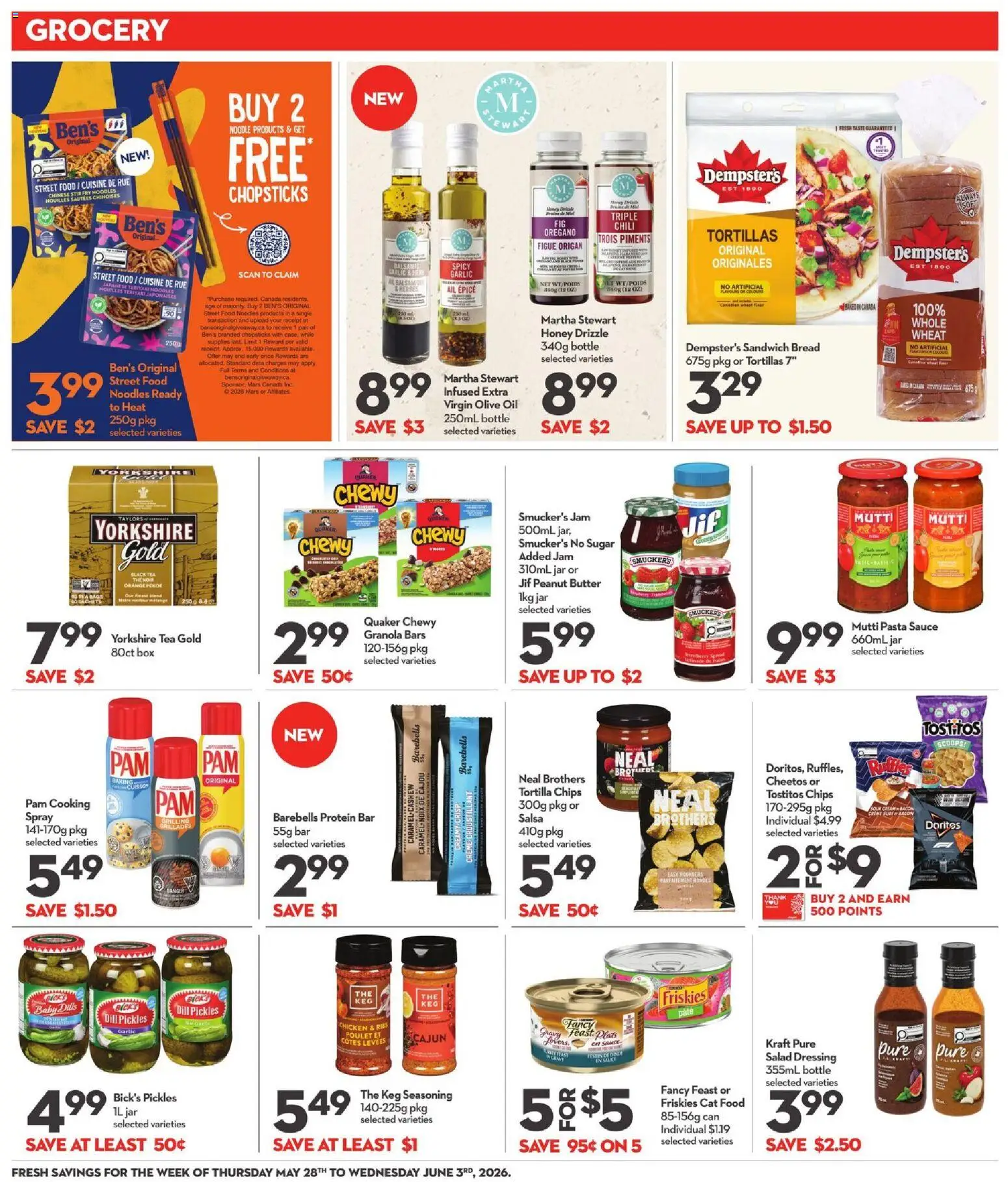 Longo's flyer valid from 28.05.2026 | Page: 16 | Products: Tea, Noodles, Chips, Salad