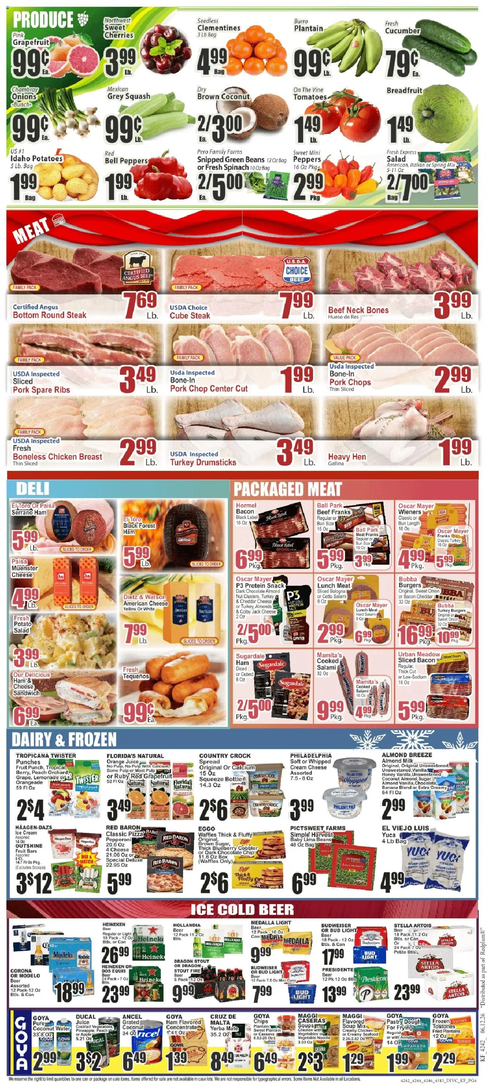 Key Food Weekly Ad - valid from 12.06.2026 | Page: 4 | Products: Salami, Tomatoes, Grapefruit, Onion