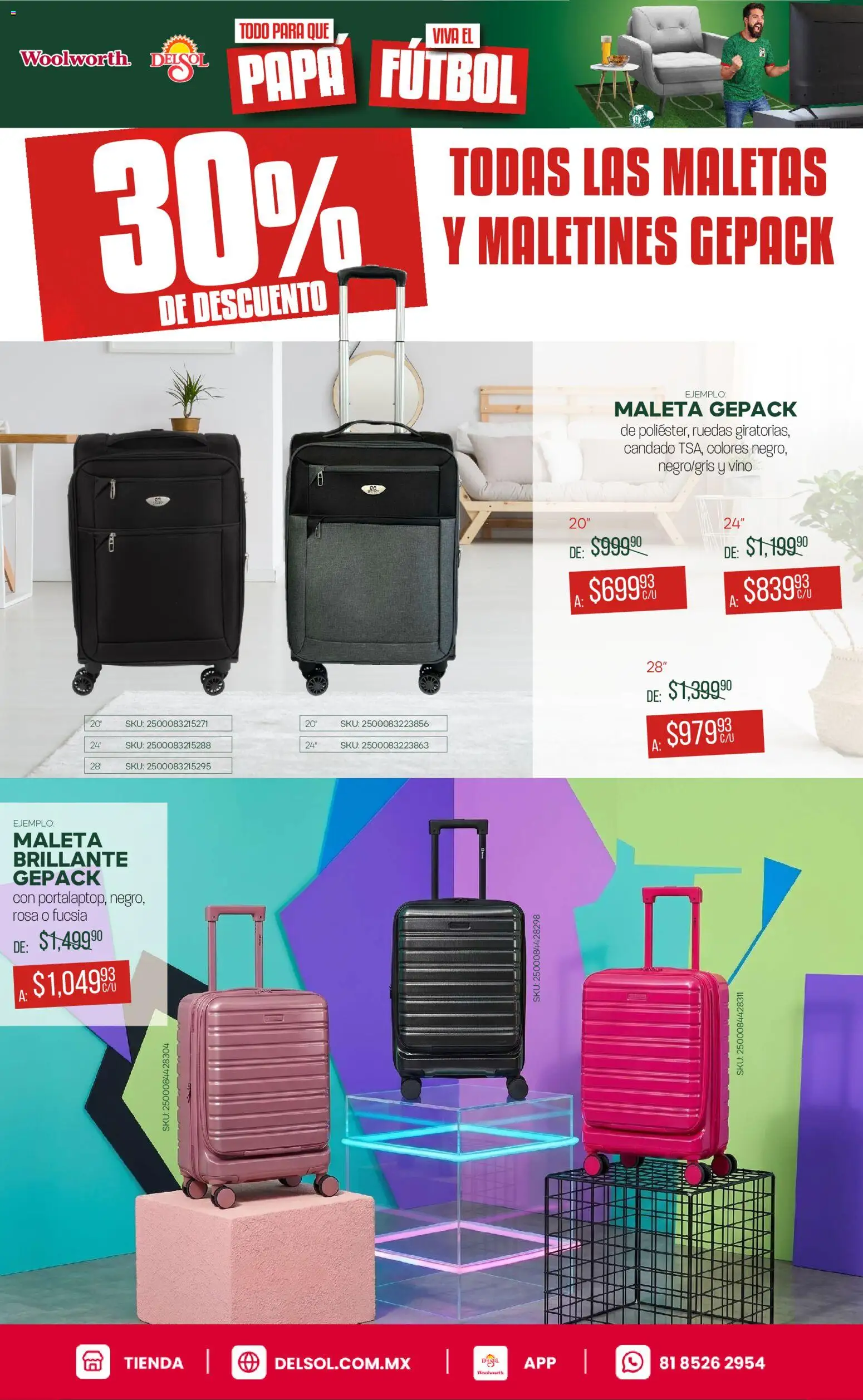 Nuevas ofertas de Del Sol y Woolworth válidas en toda la República Mexicana desde el 15.06.2026. ¡Encuentra las mejores ofertas en Del Sol y Woolworth catálogo! | Página: 10 | Productos: Papa, Candado, Maleta, Vino