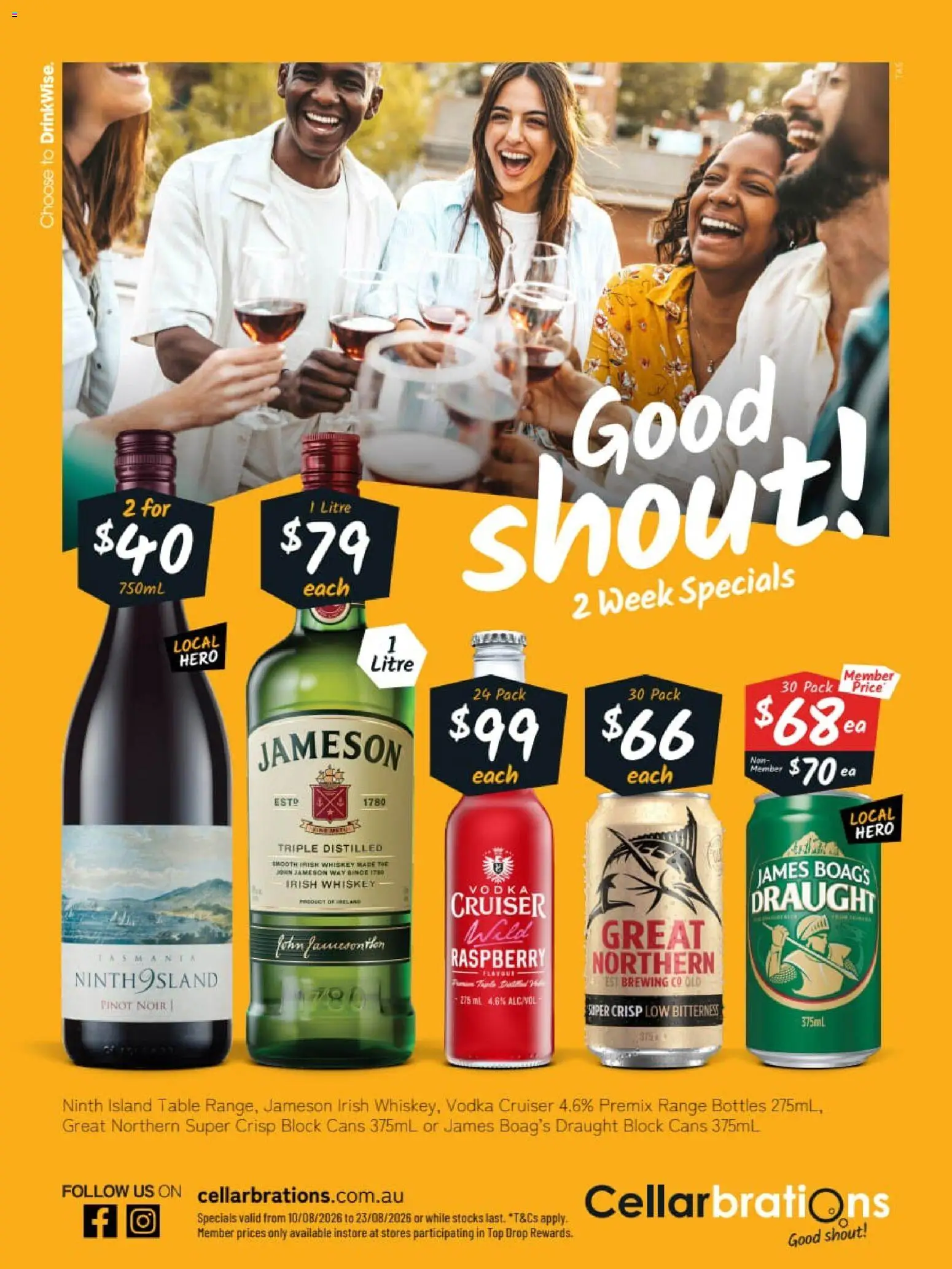 Cellarbrations catalogue - valid from 10/08/2026 | Page: 1 | Products: Vodka, Whiskey, Raspberry, Irish whiskey
