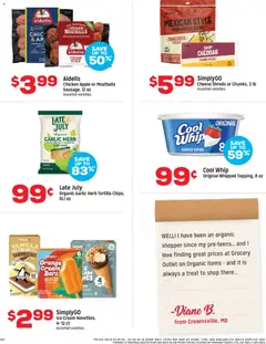 Preview of Grocery Outlet weekly ads valid from 07/01/2026 | Page: 3 | Products: Cheese, Chips, Ice cream, Onion