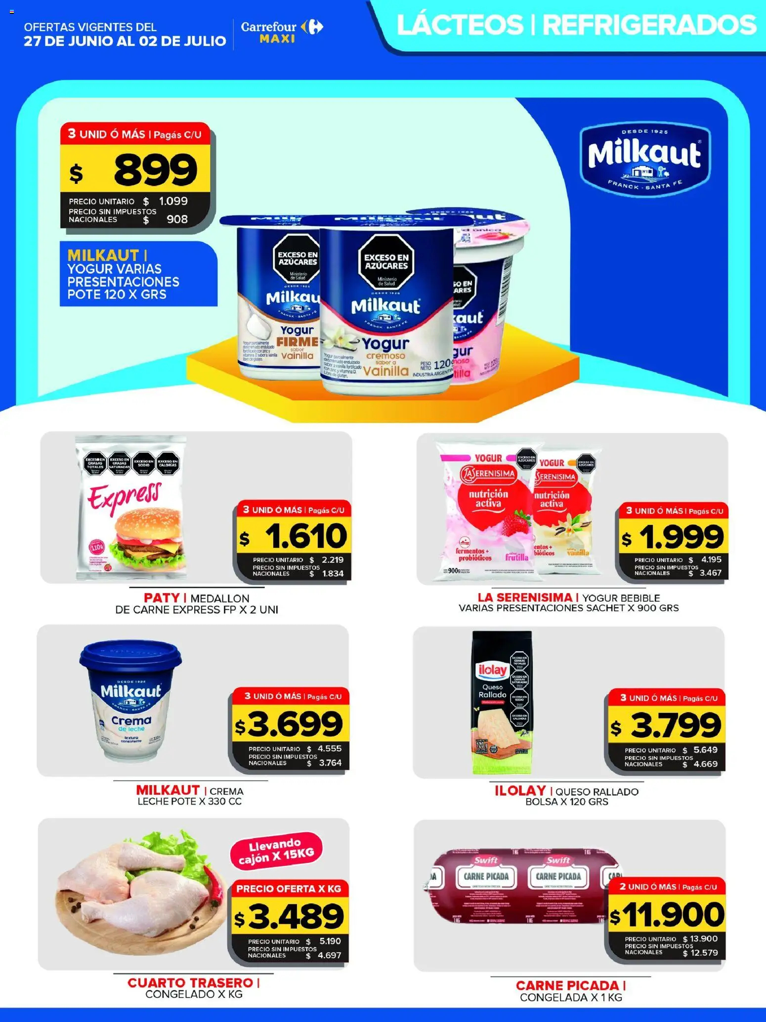 Carrefour Maxi catálogo │ válido desde el 27/06/2026 | Página: 9 | Productos: Bolsa, Leche, Yogur, Crema