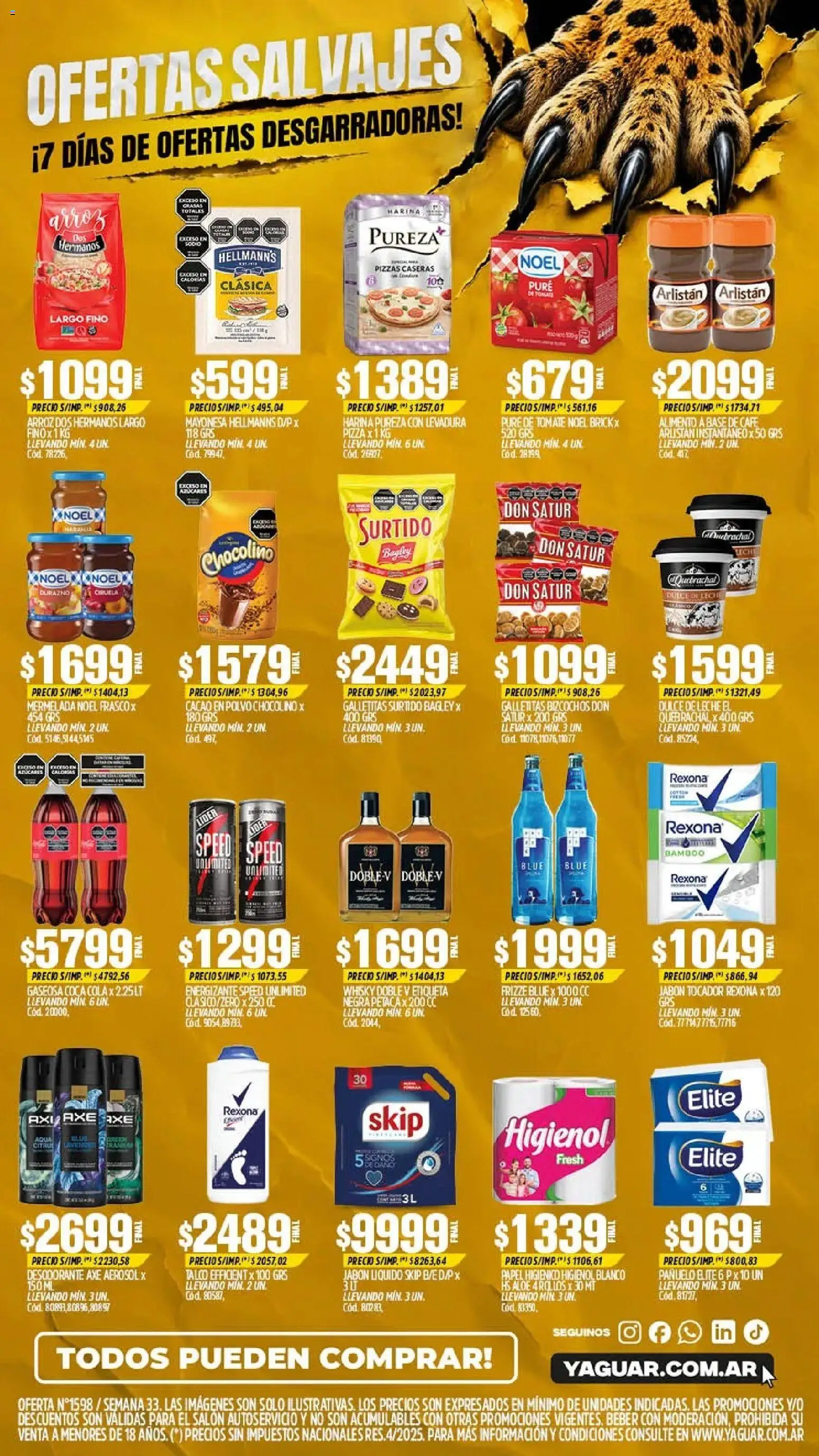 Yaguar - Oferta Semanal Neuquen │ válido desde el 10/08/2026 | Página: 2 | Productos: Galletitas, Harina, Dulce de leche, Pizza