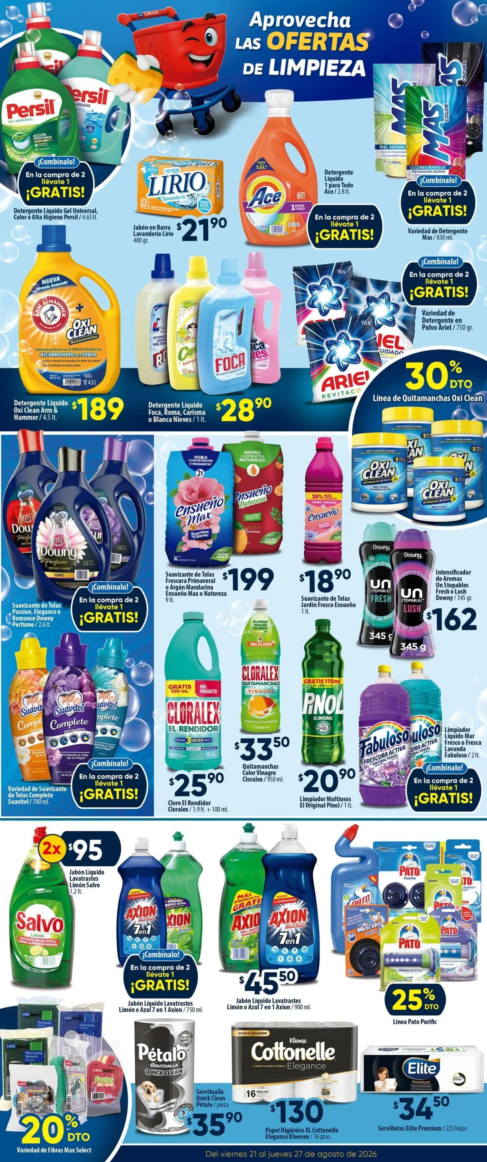 Nuevas ofertas de Calimax válidas en toda la República Mexicana desde el 21/08/2026. ¡Encuentra las mejores ofertas en Calimax folleto Ensenada! | Página: 5 | Productos: Quitamanchas, Detergente, Limón, Barra