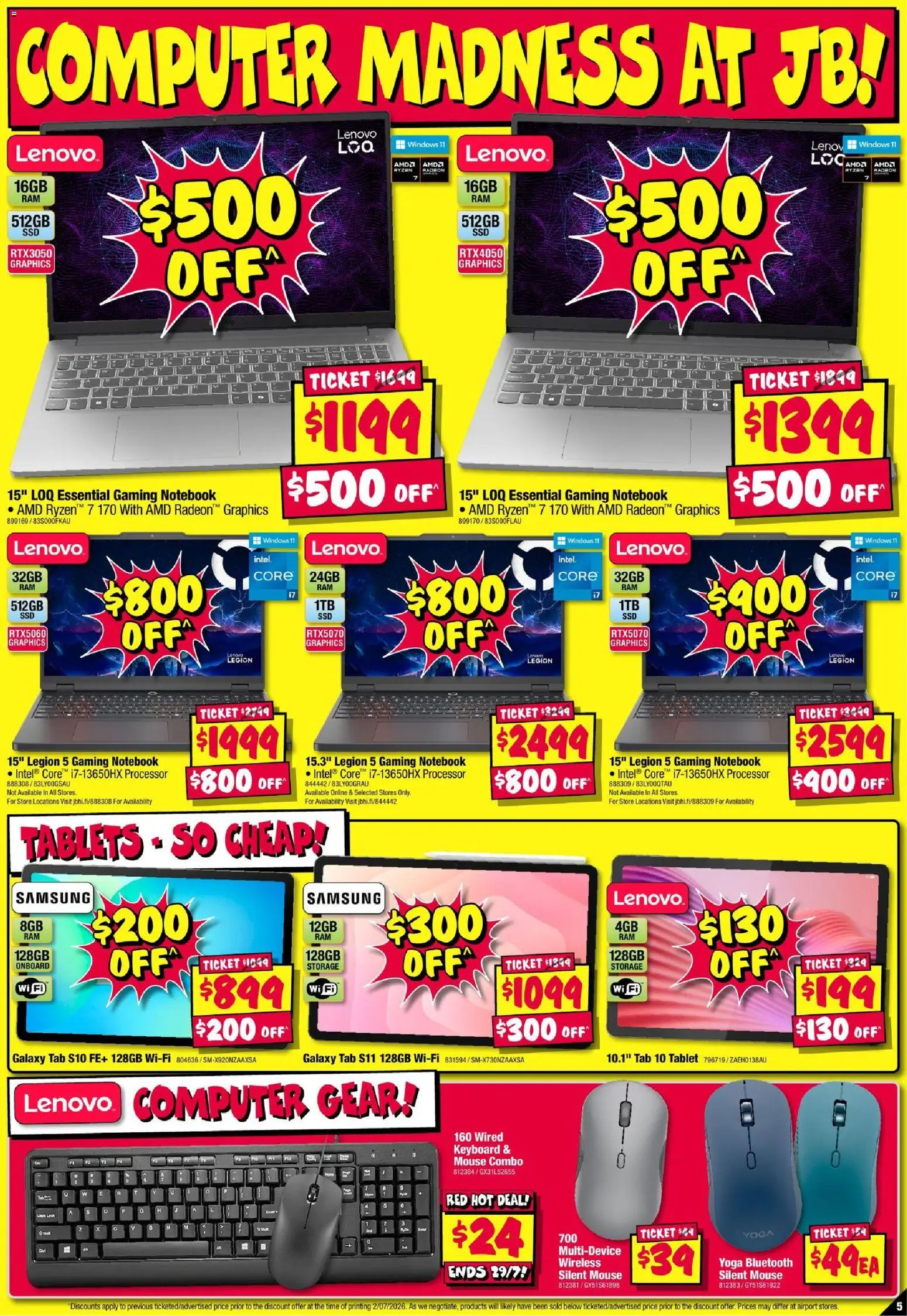 JB Hi-Fi catalogue - valid from 16/07/2026 | Page: 5 | Products: Notebook, Computer, Mouse, Keyboard