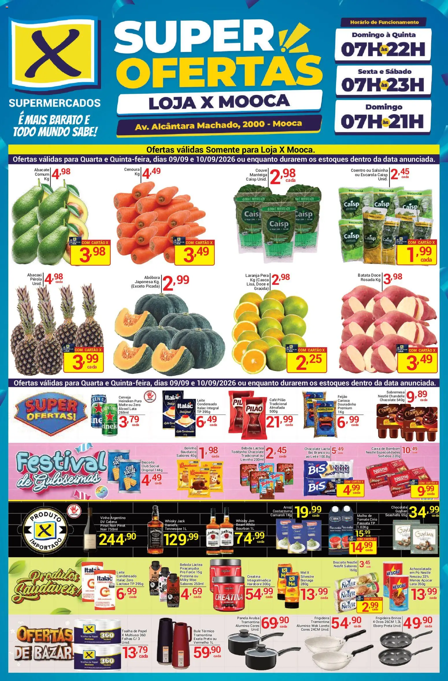 X Supermercados Folheto - válido de 09/09/2026 | Página: 1 | Produtos: Sobremesa, Especialidades, Bourbon, Bombom