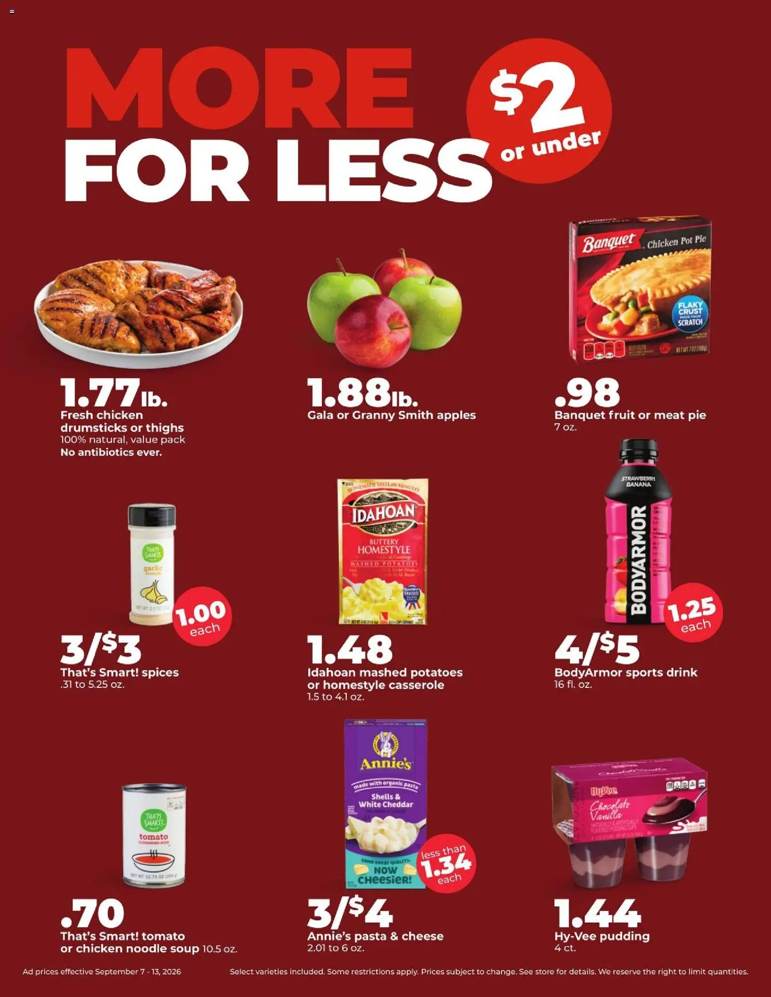 HyVee Weekly Ad - valid from 09/07/2026 | Page: 3 | Products: Chicken, Fruit, Pudding, Vanilla