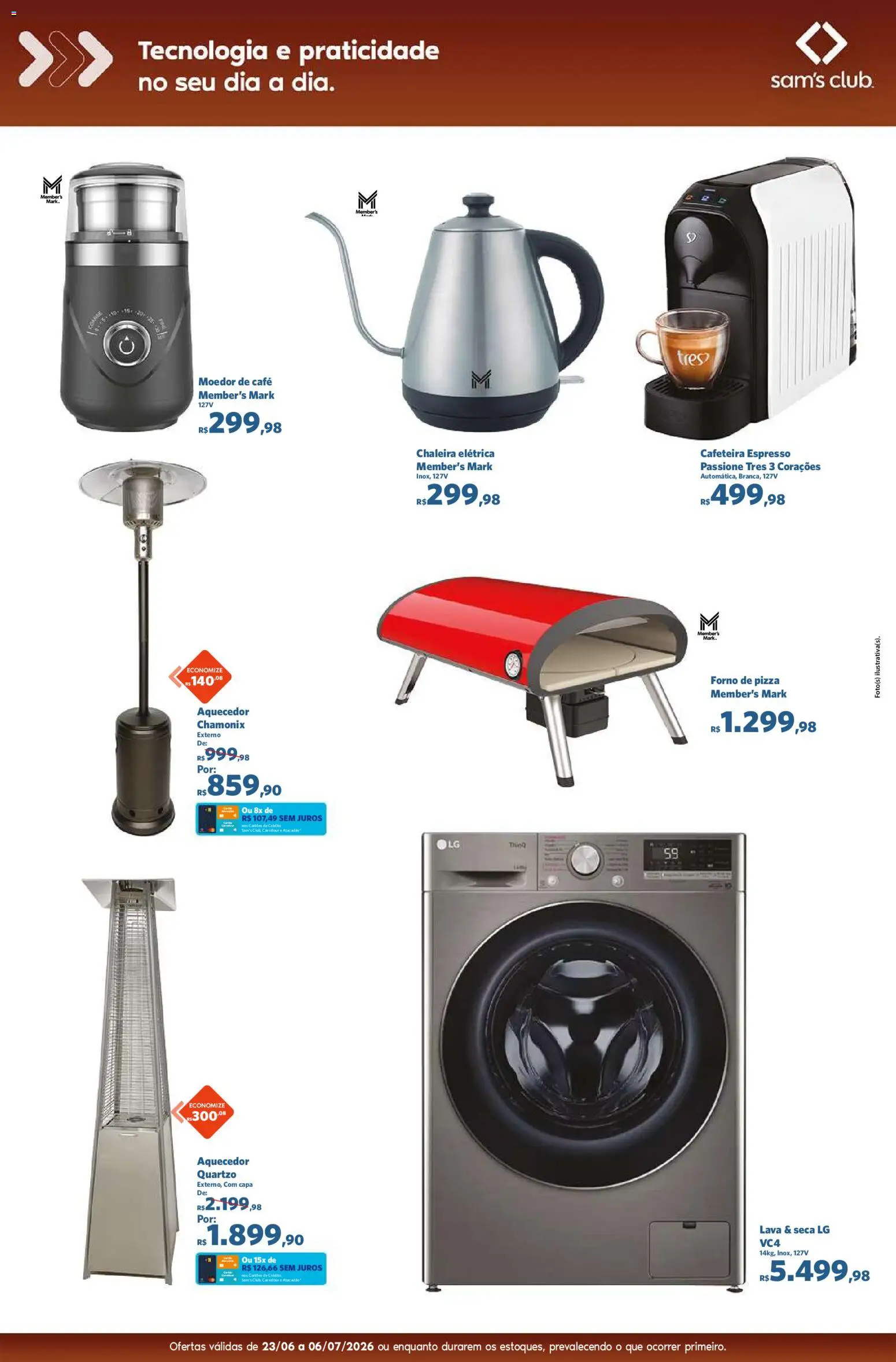 Sam's Club Folheto - válido de 23/06/2026 | Página: 12 | Produtos: Forno, Chaleira, Moedor, Aquecedor