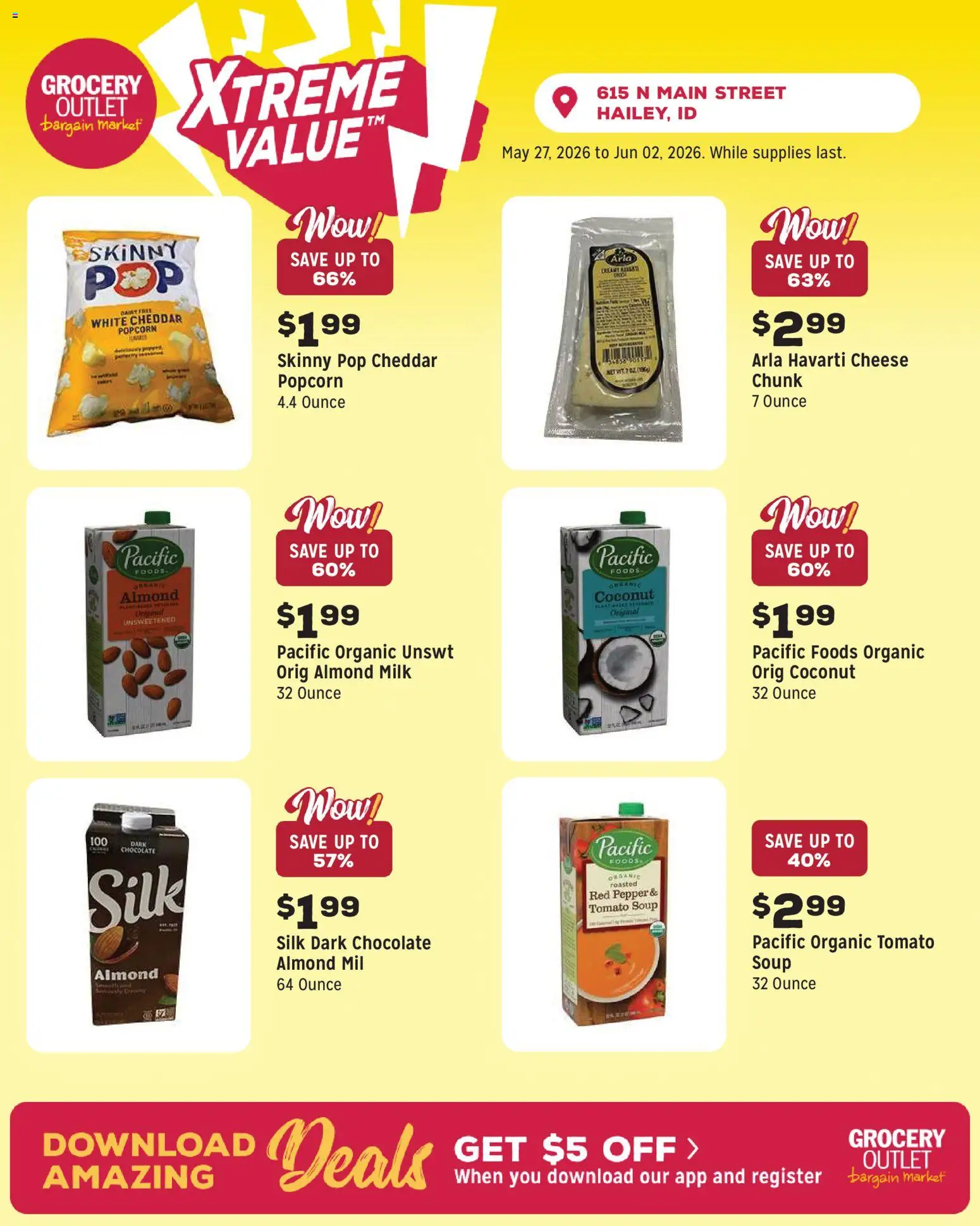 Grocery Outlet Weekly Ad - ID - valid from 27.05.2026 | Page: 6 | Products: Milk, Cheese, Chocolate, Pepper