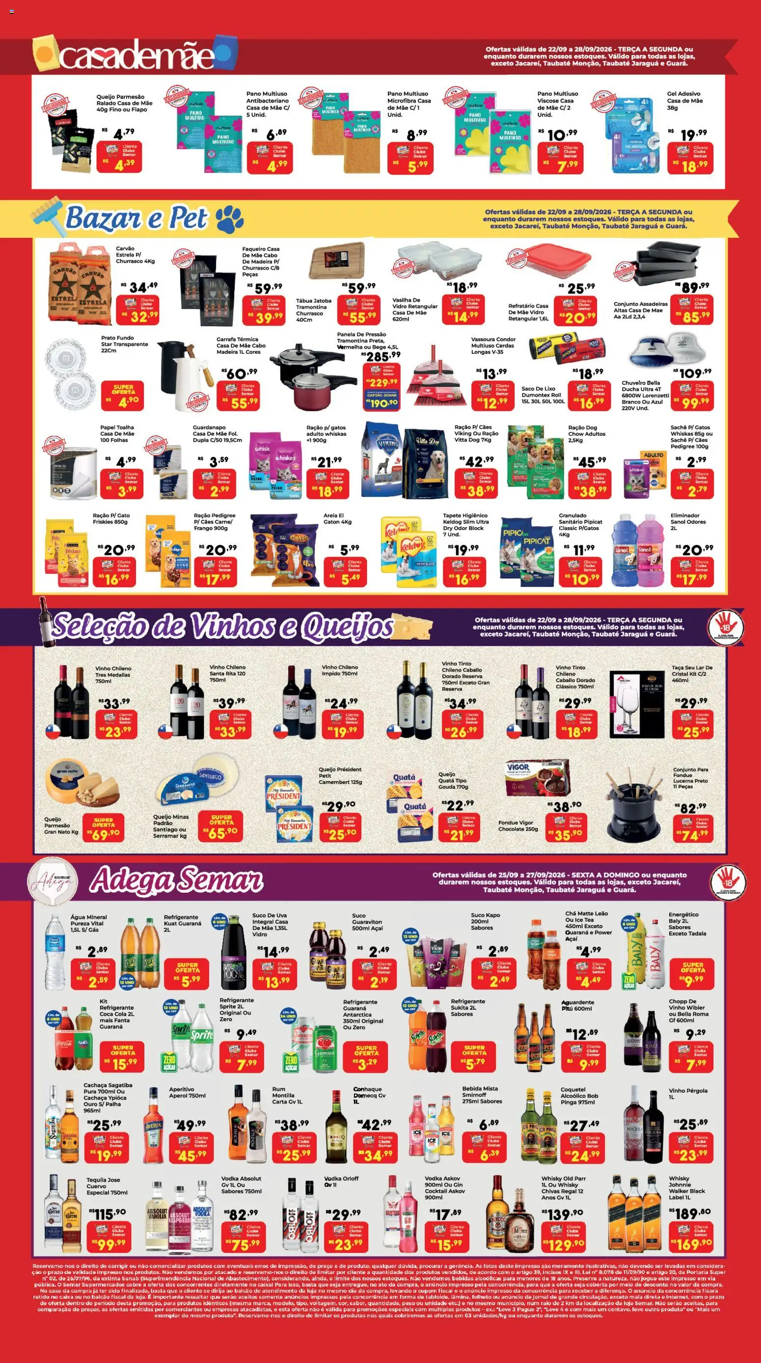 Semar Supermercado Folheto - válido de 22/09/2026 | Página: 4 | Produtos: Uva, Chuveiro, Vodka, Bebida
