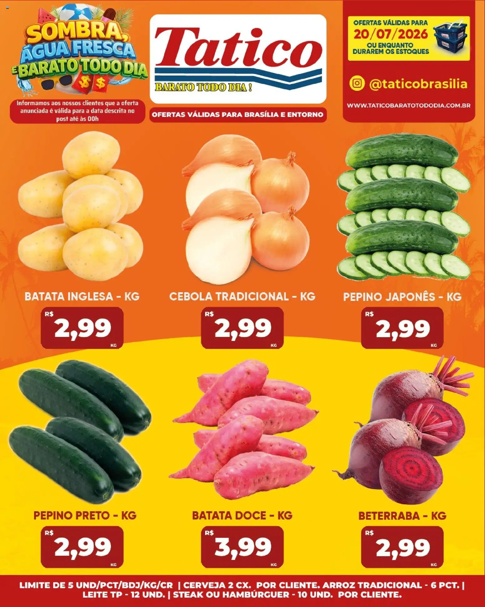 Tatico Folheto - válido de 20/07/2026 | Página: 18 | Produtos: Beterraba, Leite, Cerveja, Arroz