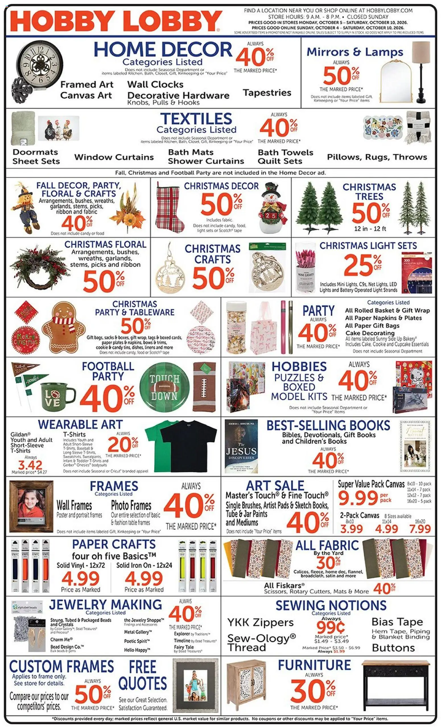 Hobby Lobby Weekly Ad - valid from 10/04/2026 | Page: 1