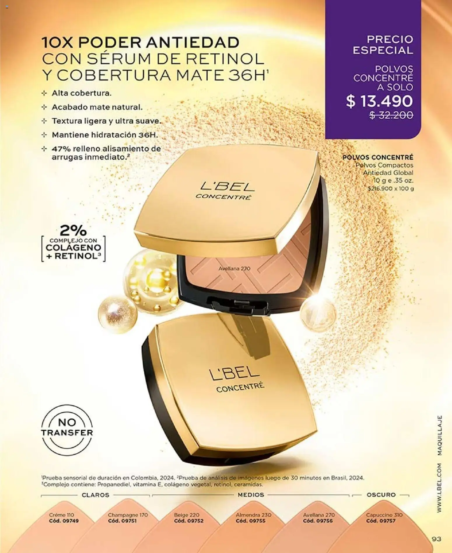 Catálogo L'Bel Campaña 14 │ válido desde el 16.08.2026 | Página: 93 | Productos: Almendra, Maquillaje, Mate, Serum