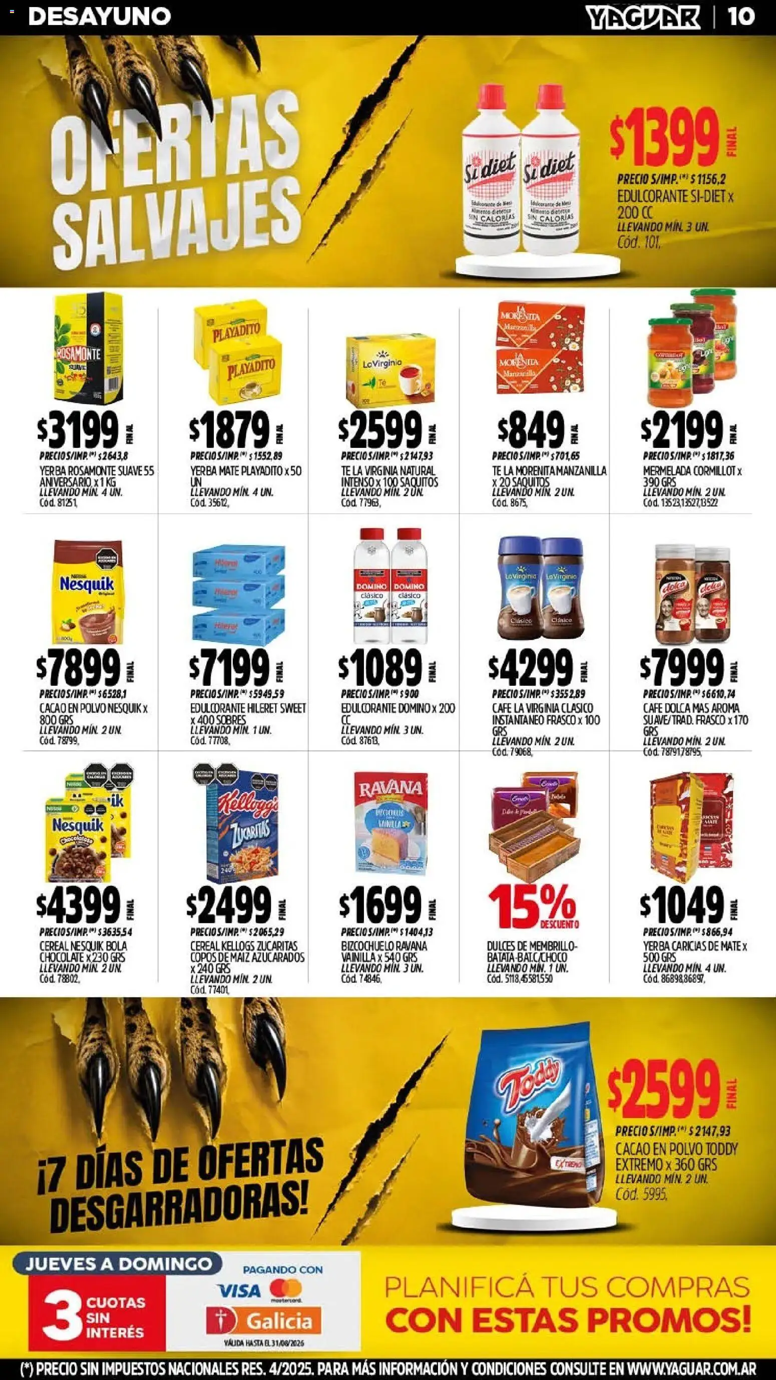 Yaguar - Oferta Semanal Chaco │ válido desde el 10/08/2026 | Página: 11 | Productos: Yerba, Polvo, Café, Cacao