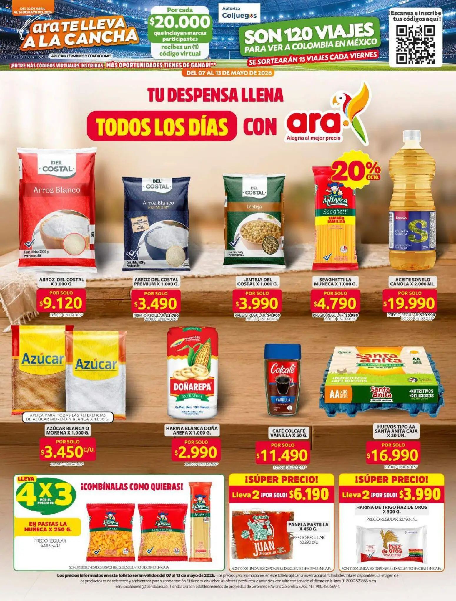 Ara revista - valida desde el 07.05.2026 | Página: 3 | Productos: Arepa, Harina, Sobre, Aceite